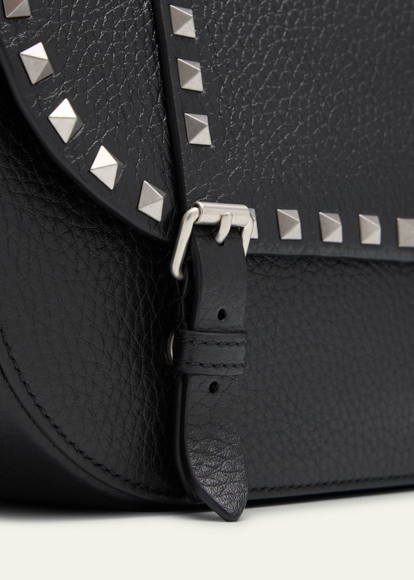 Valentino Garavani Men's Large Leather Rockstud Messenger Bag Image 6 of 6
