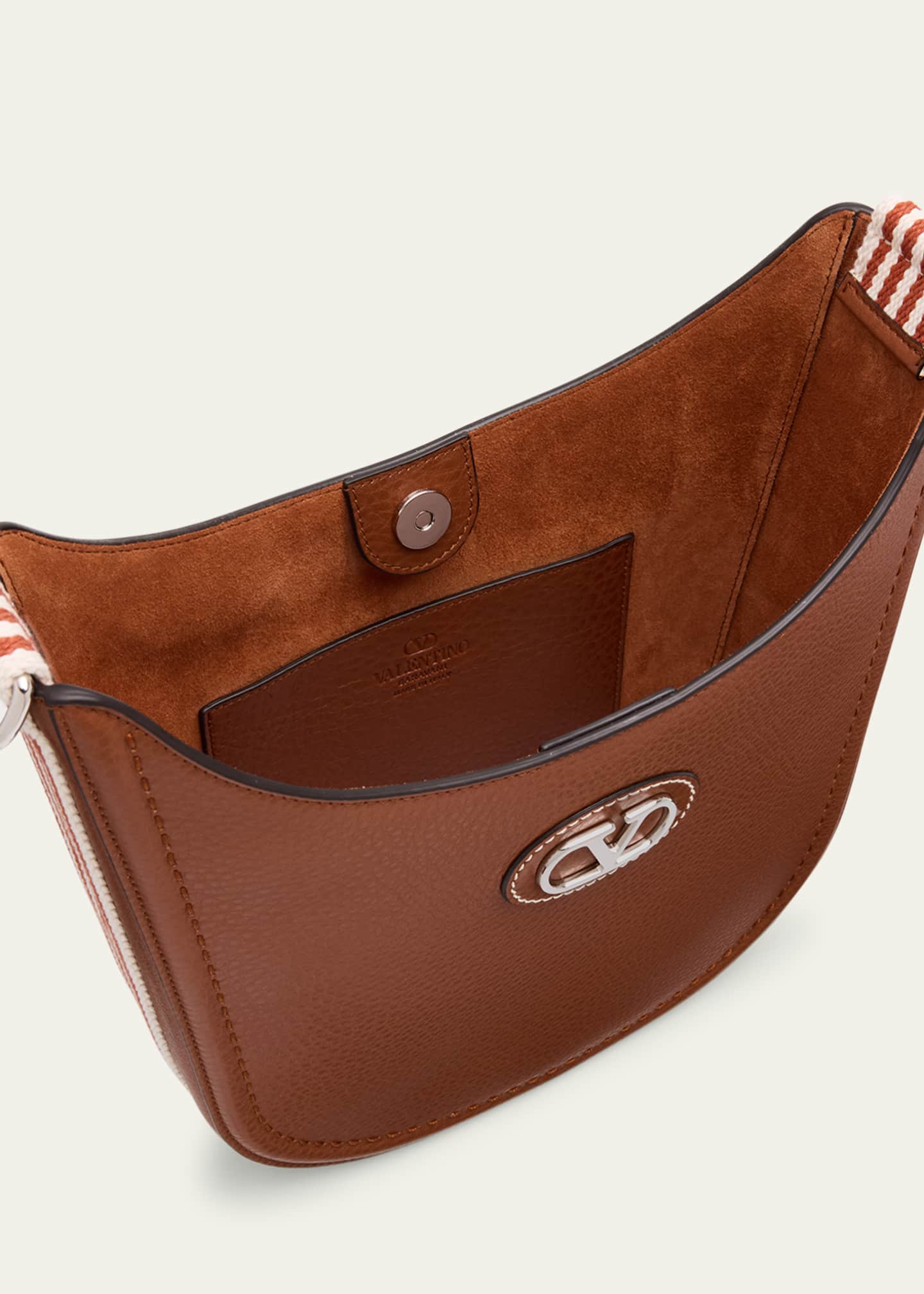 Valentino Garavani Men's Antibes Medium Leather Hobo Bag Image 4 of 6