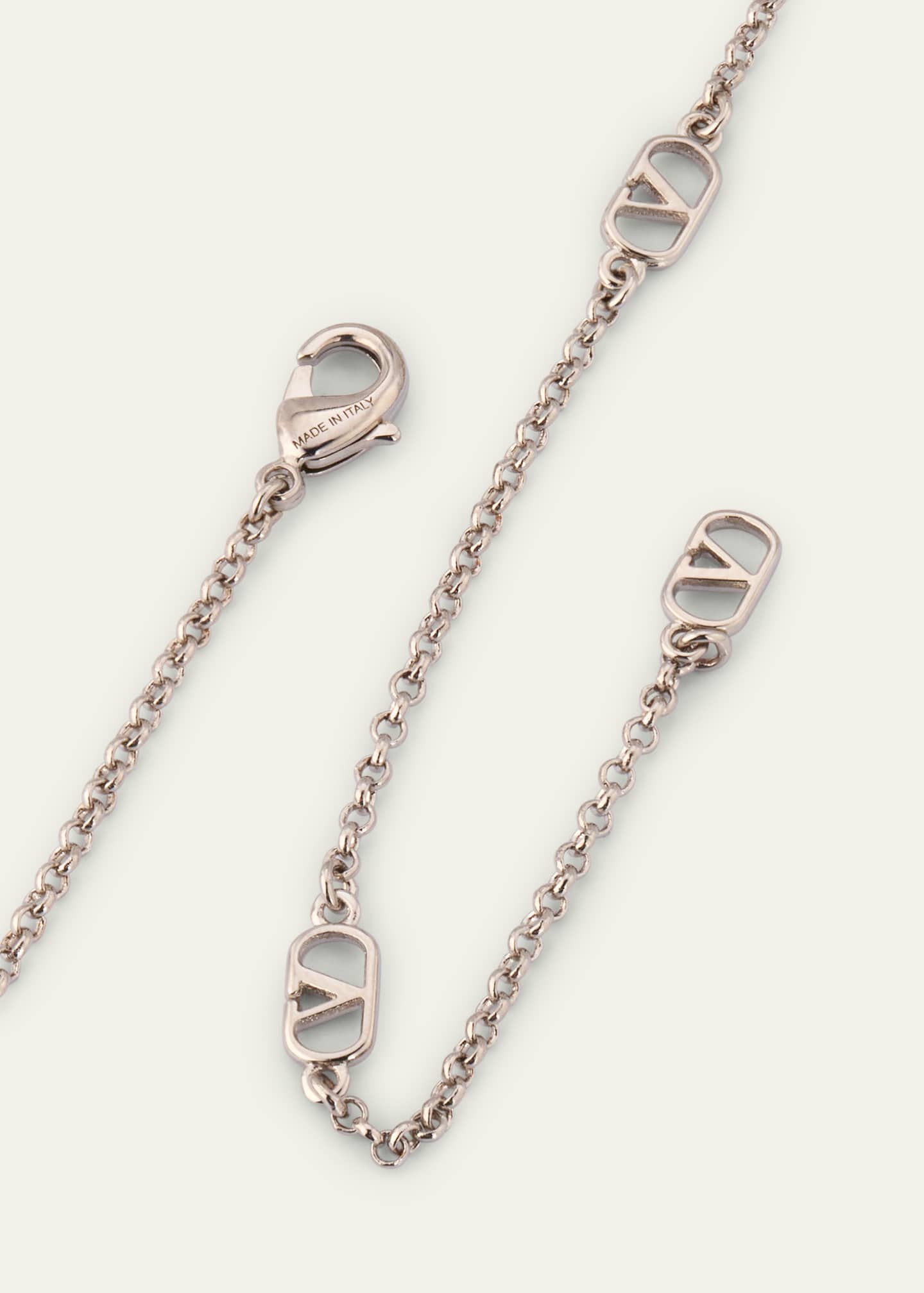 Valentino Garavani Men's VLogo Signature Necklace with Swarovski® Pearls Image 4 of 4