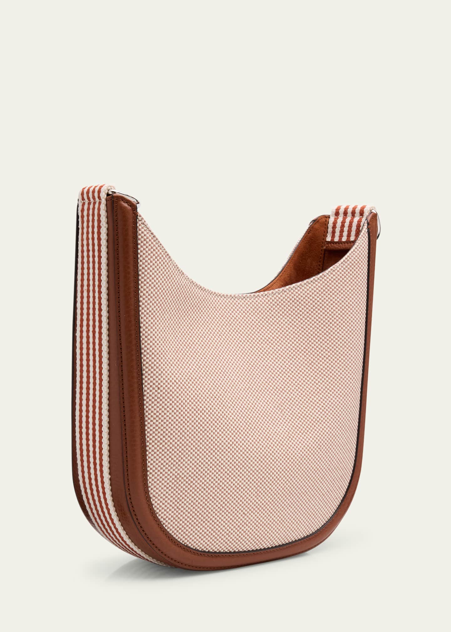Valentino Garavani Men's Medium Canvas and Leather Hobo Bag Image 3 of 6