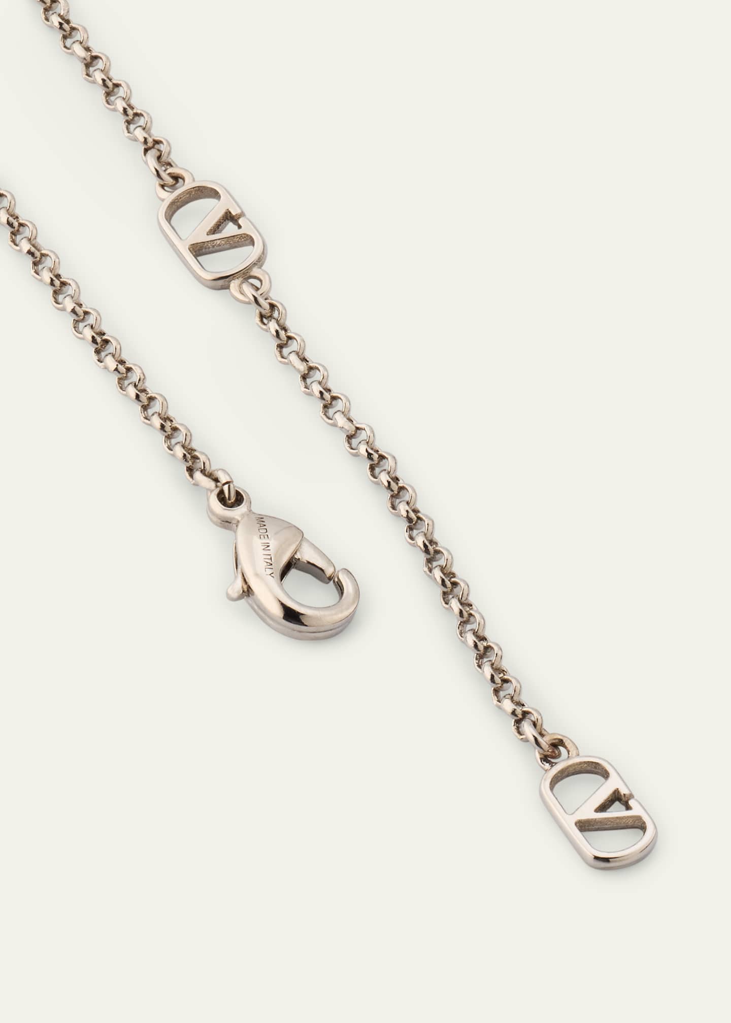 Valentino Garavani Men's VLogo Signature Necklace with Swarovski® Pearls Image 4 of 4