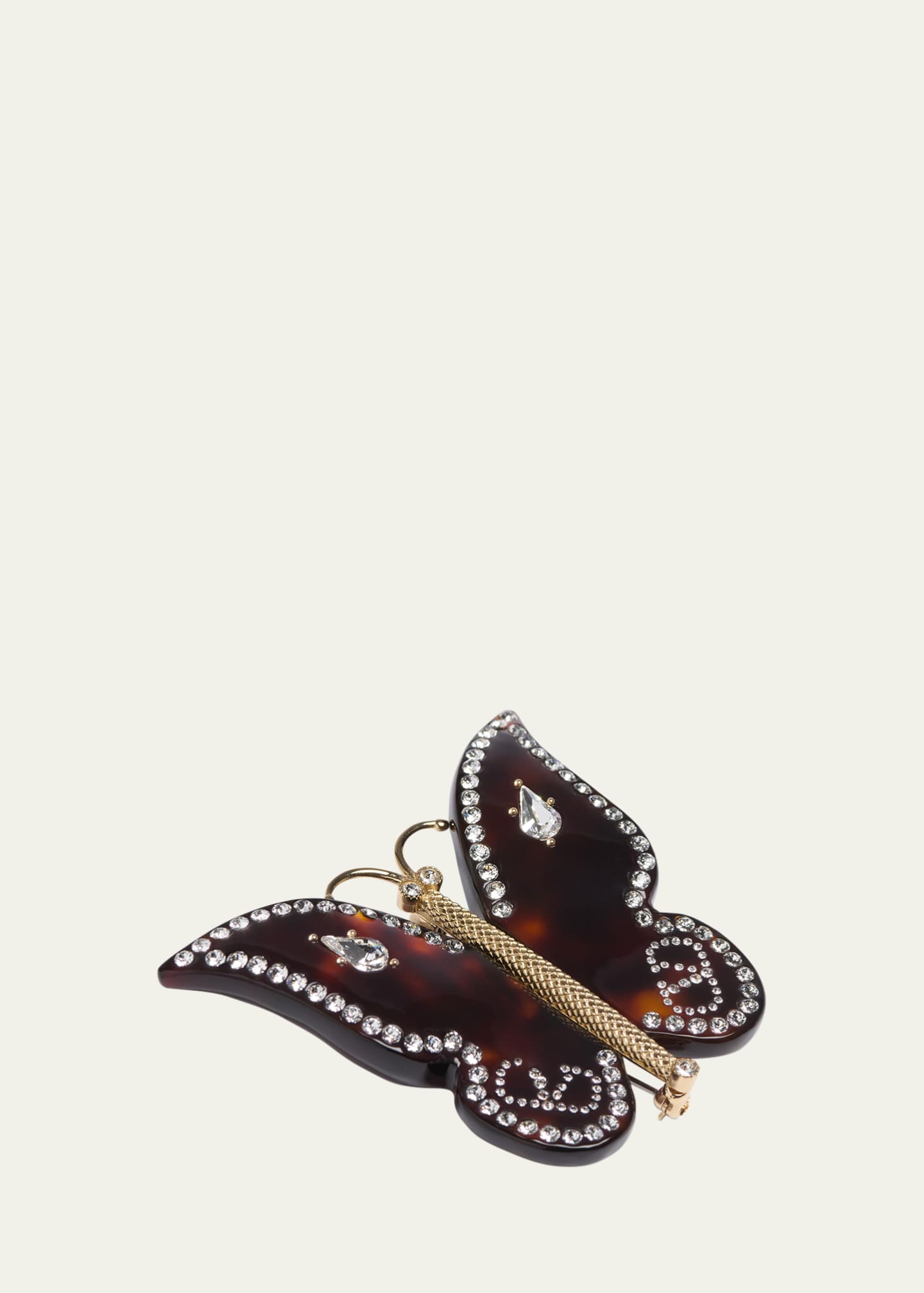 Valentino Garavani Men's Resin and Crystal Butterfly Brooch Image 1 of 2
