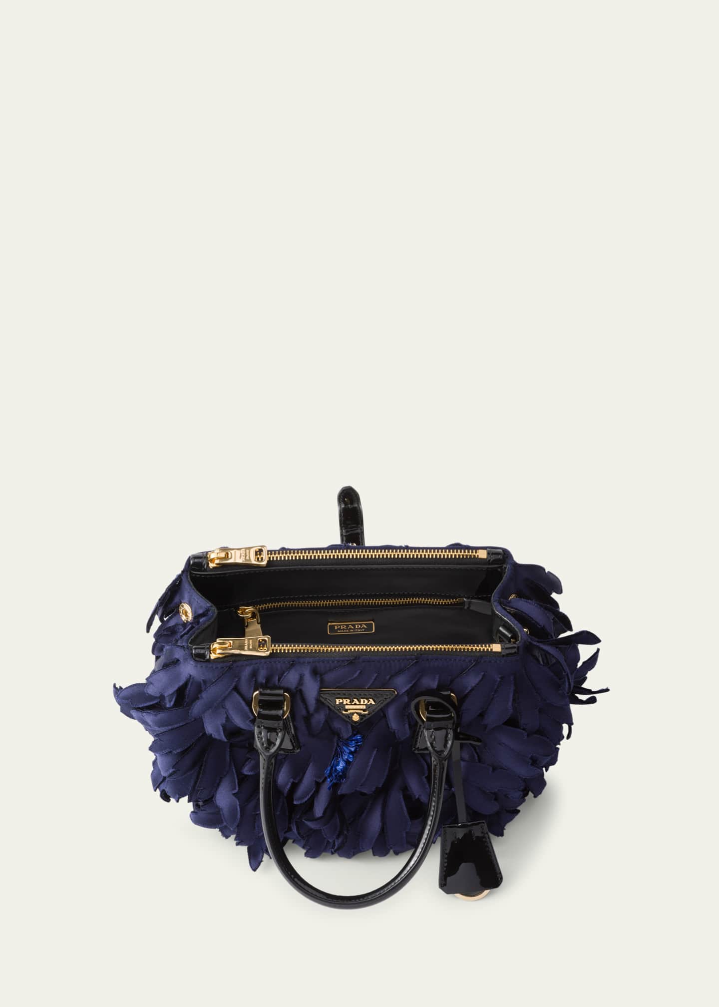 Prada Galleria Feathered Leather Top-Handle Bag Image 3 of 3