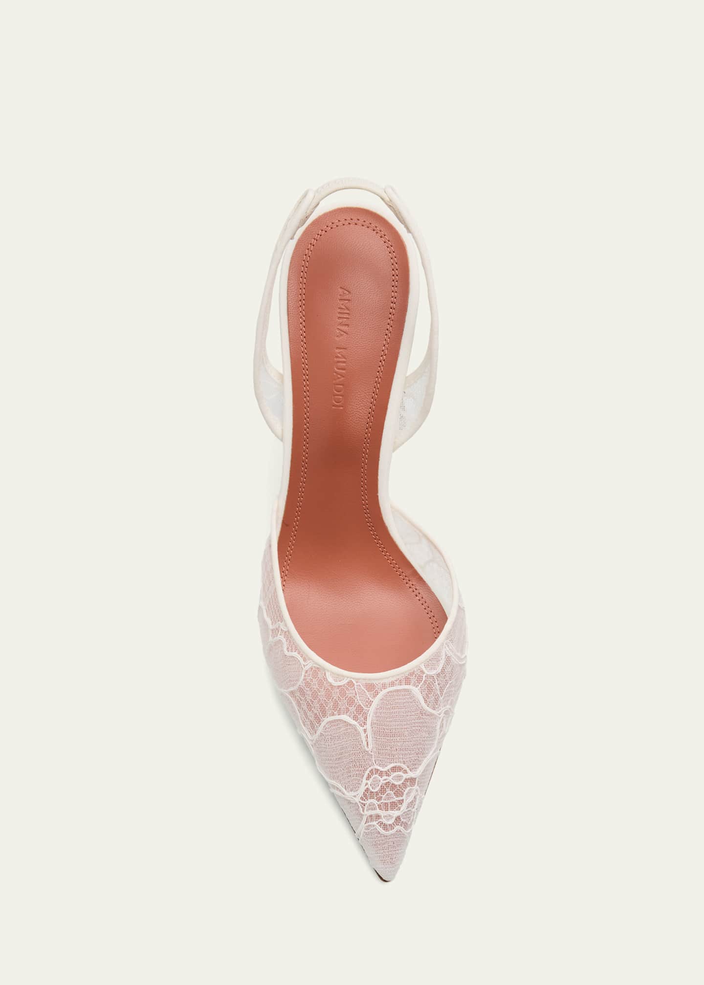 Amina Muaddi Holli Lace Slingback Pumps - Bergdorf Goodman
