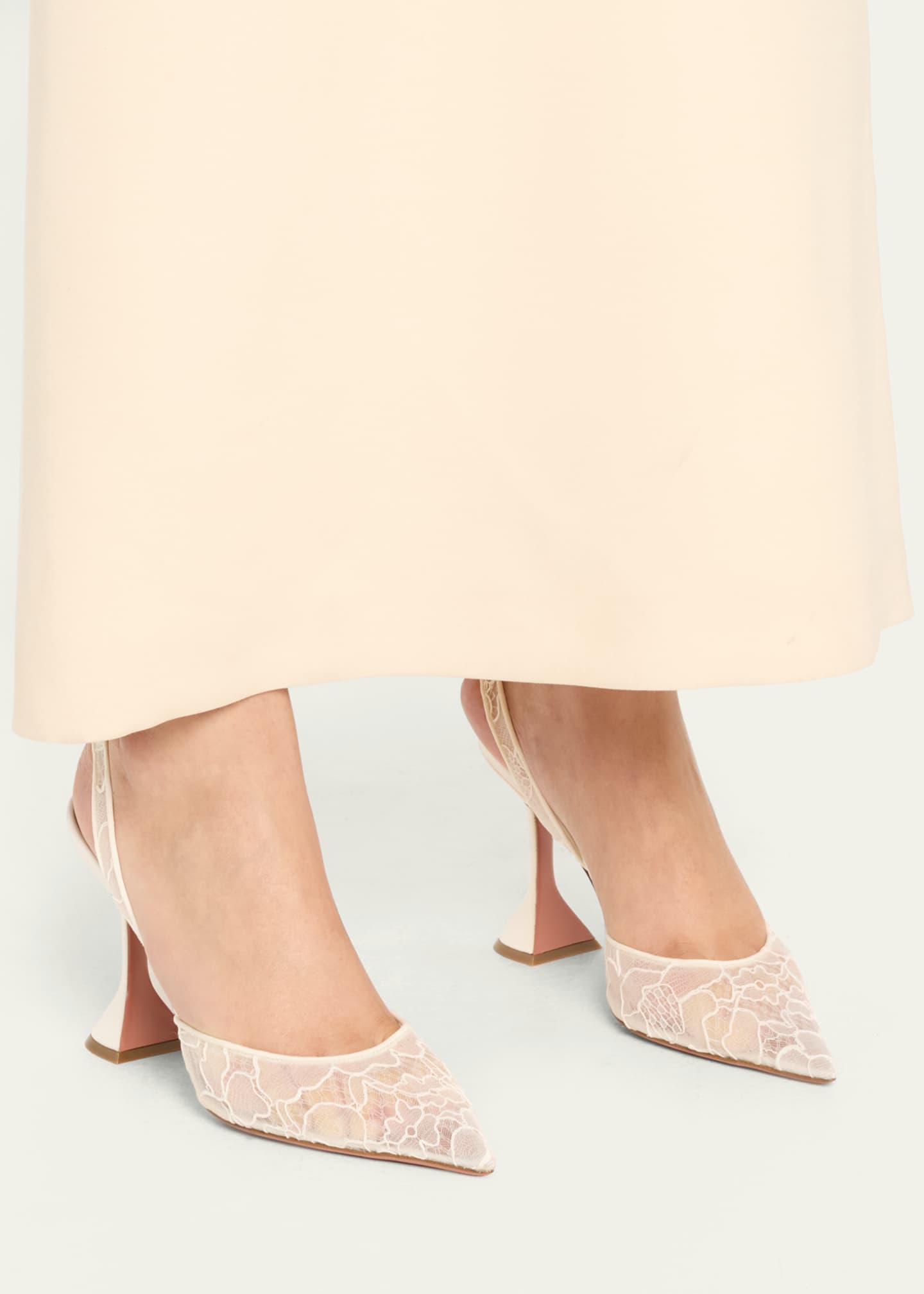 Amina Muaddi Holli Lace Slingback Pumps Image 2 of 5