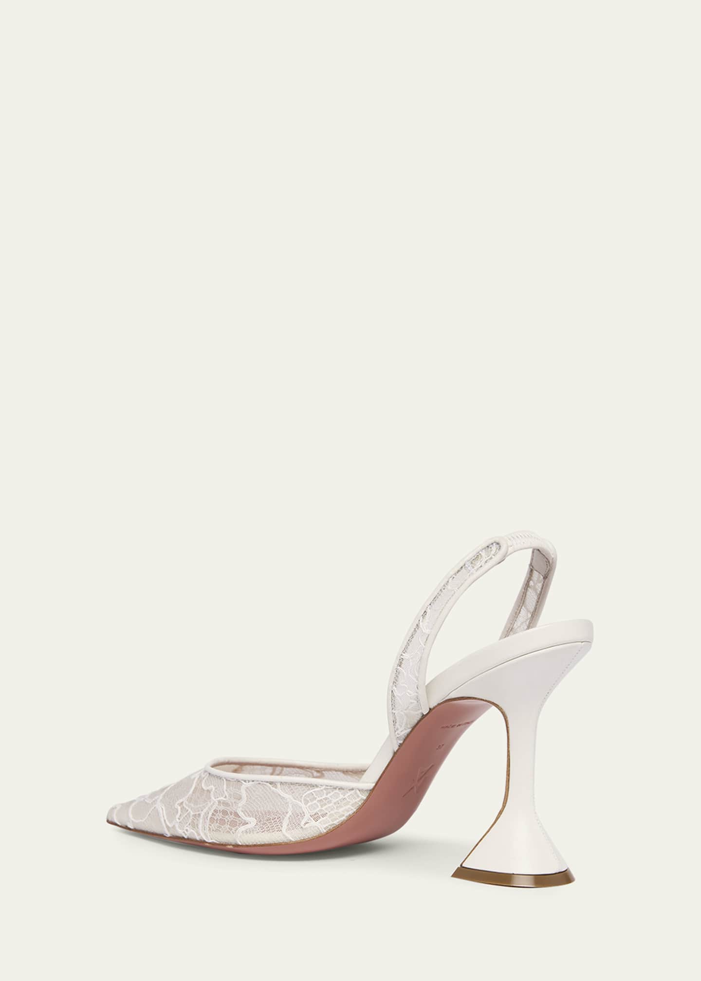 Amina Muaddi Holli Lace Slingback Pumps Image 4 of 5