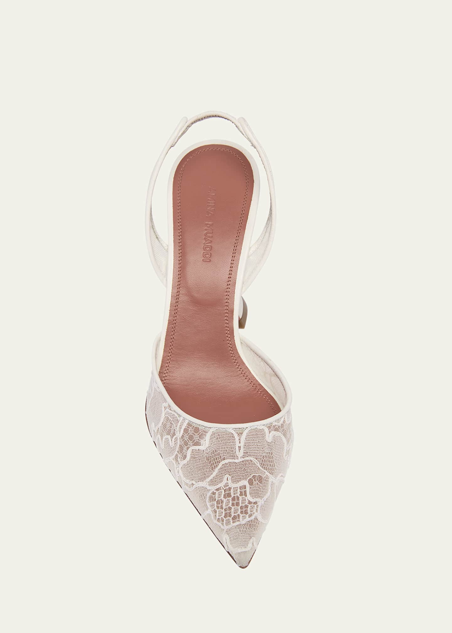Amina Muaddi Holli Lace Slingback Pumps Image 5 of 5