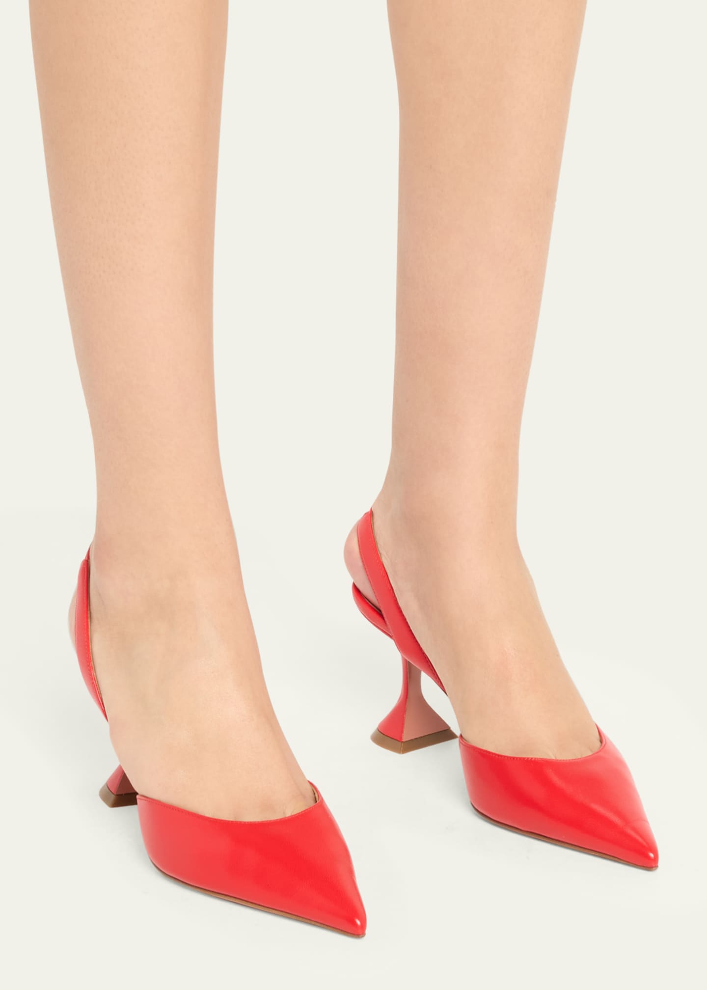 Amina Muaddi Holli Leather Slingback Pumps Image 2 of 3