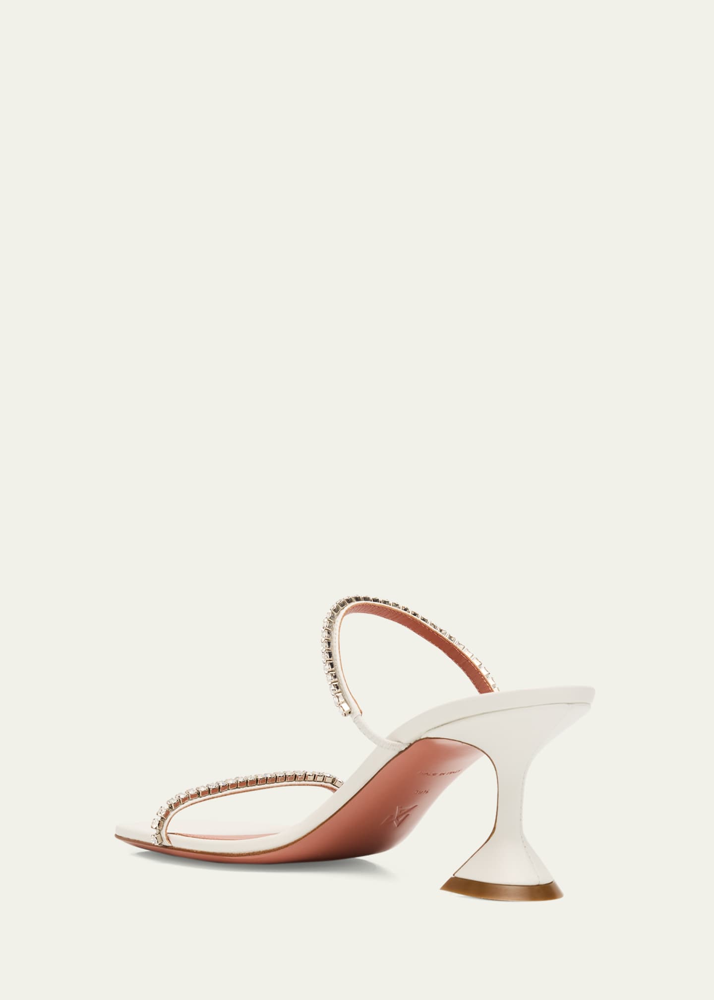 Amina Muaddi Gilda Crystal Leather Slide Sandals Image 3 of 5