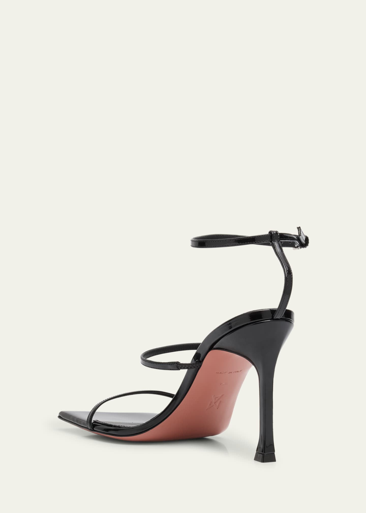 Amina Muaddi Maya Patent Ankle-Strap Sandals Image 4 of 6