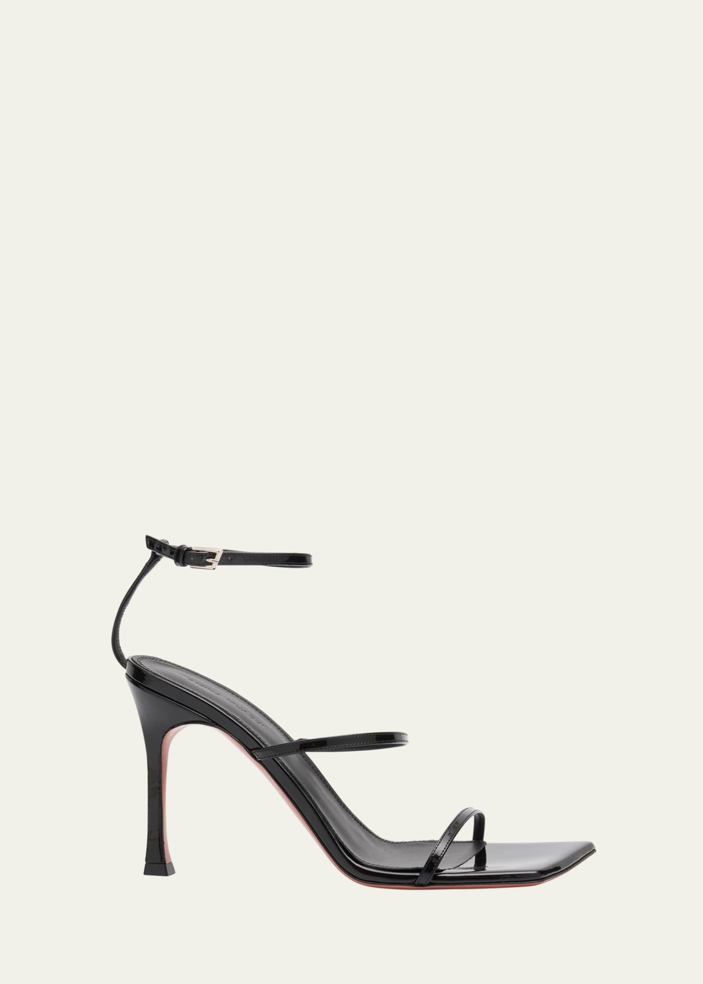 Amina Muaddi Maya Patent Ankle-Strap Sandals Image 1 of 6
