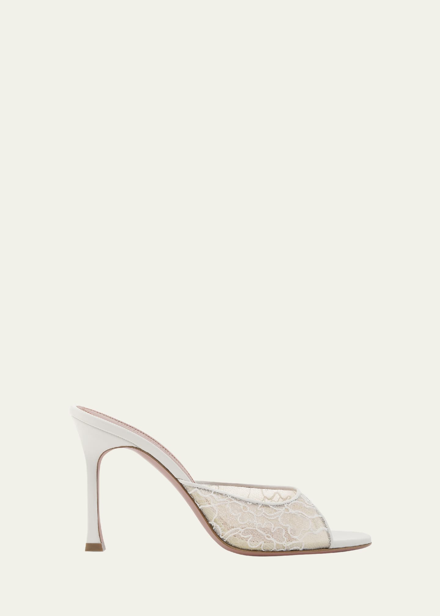 Amina Muaddi Alexa Lace Stiletto Mule Sandals Image 1 of 3