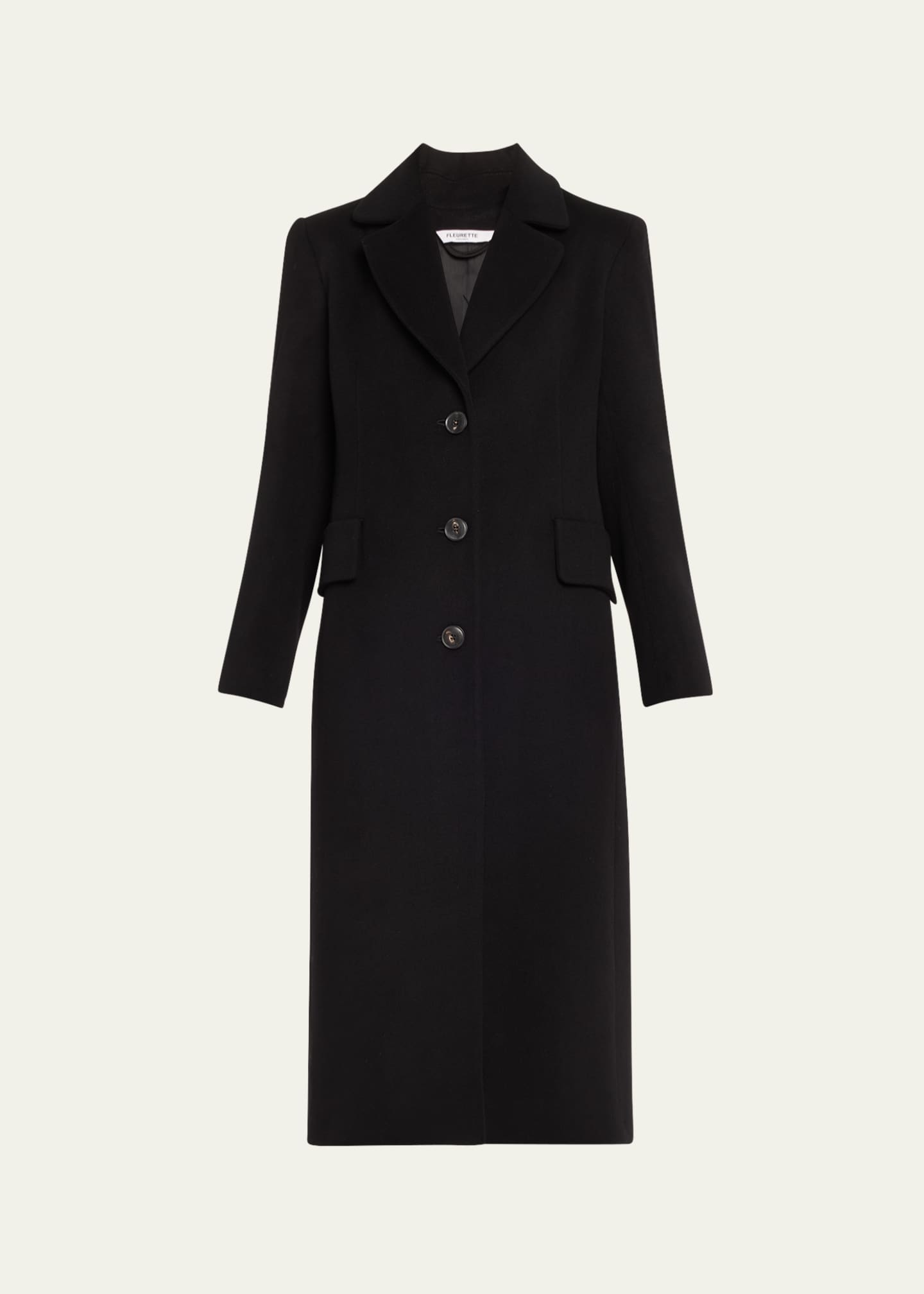 Fleurette Kyle Notch Collar Wool Maxi Coat Bergdorf Goodman