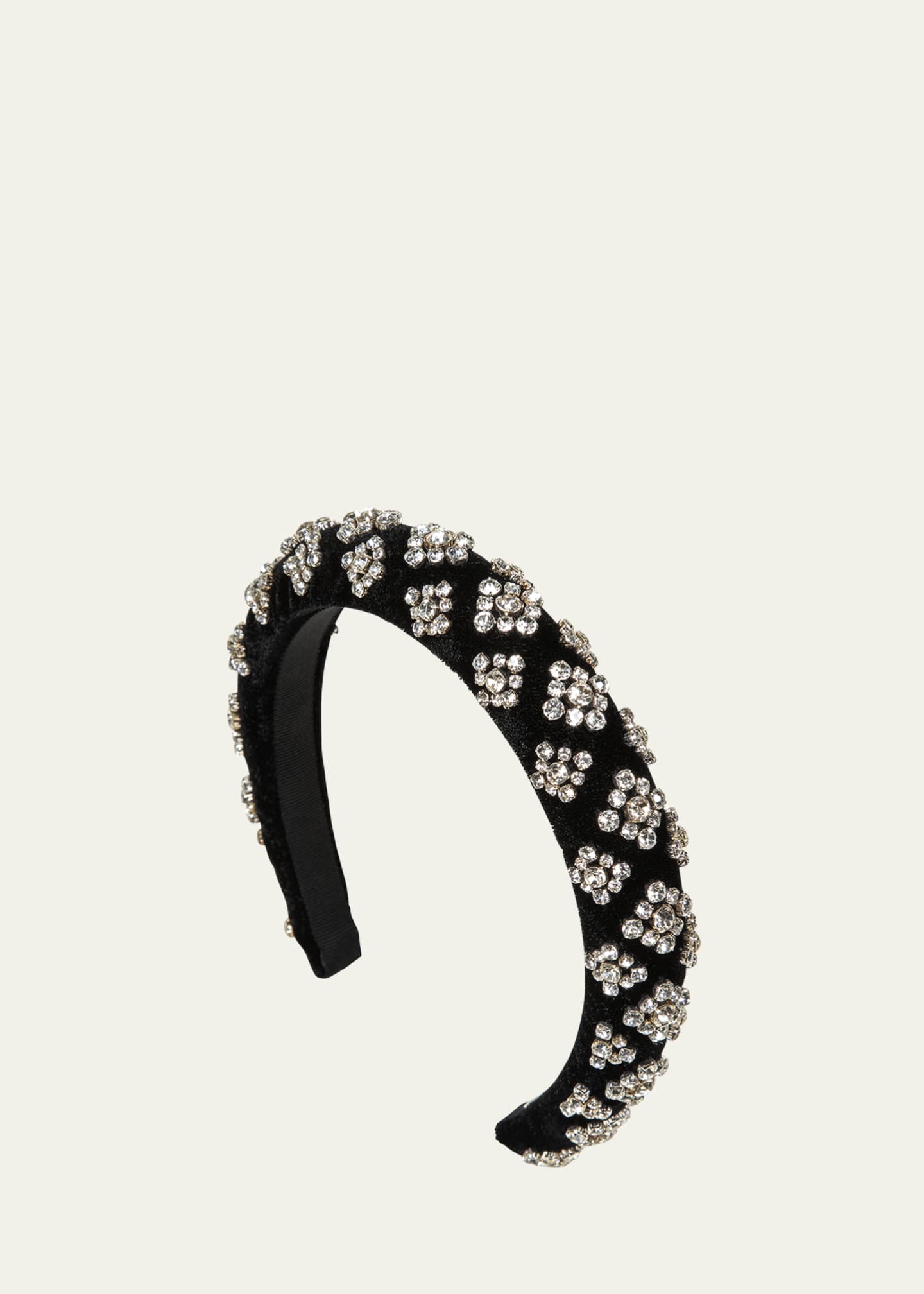 Jennifer Behr Marlena Embellished Velvet Headband