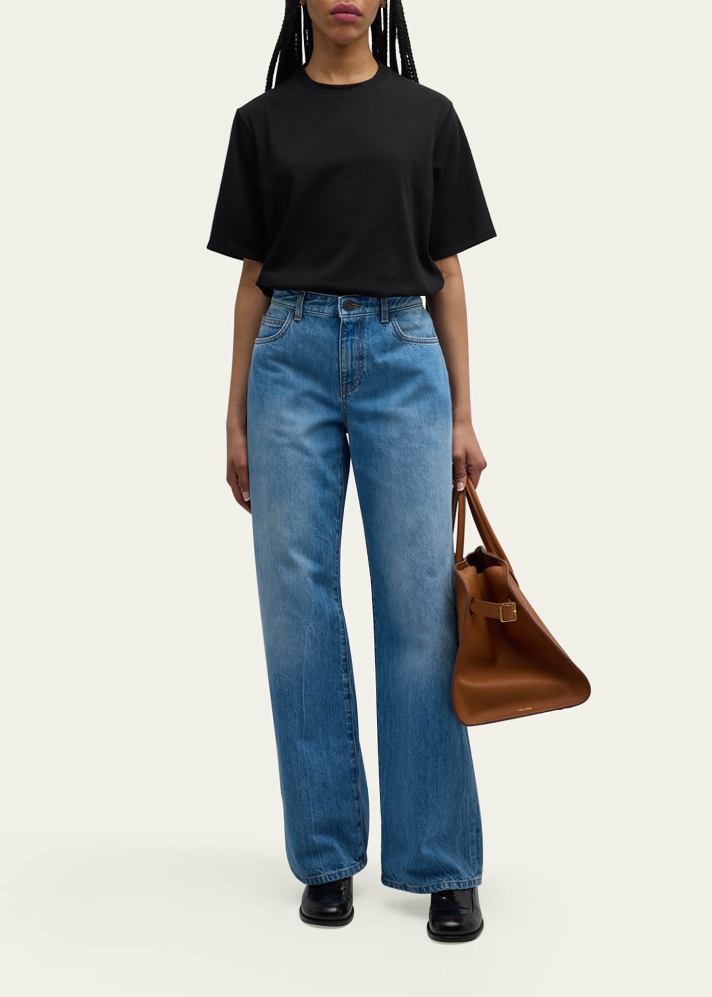 THE ROW Eglitta Mid-Rise Straight-Leg Jeans Image 2 of 5