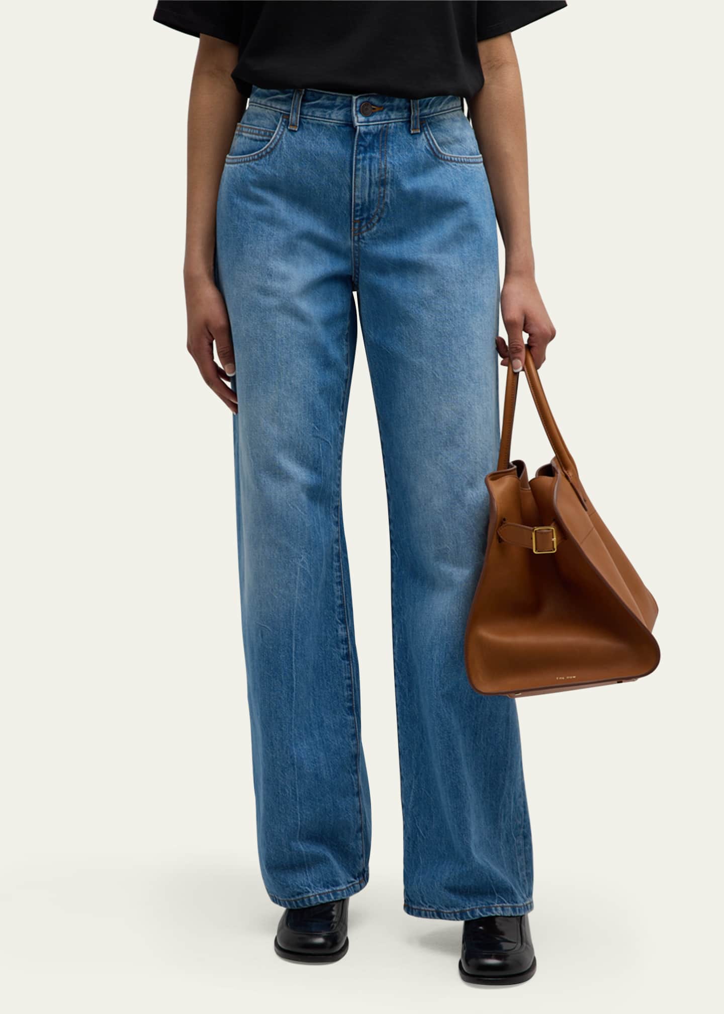 THE ROW Eglitta Mid-Rise Straight-Leg Jeans Image 4 of 5