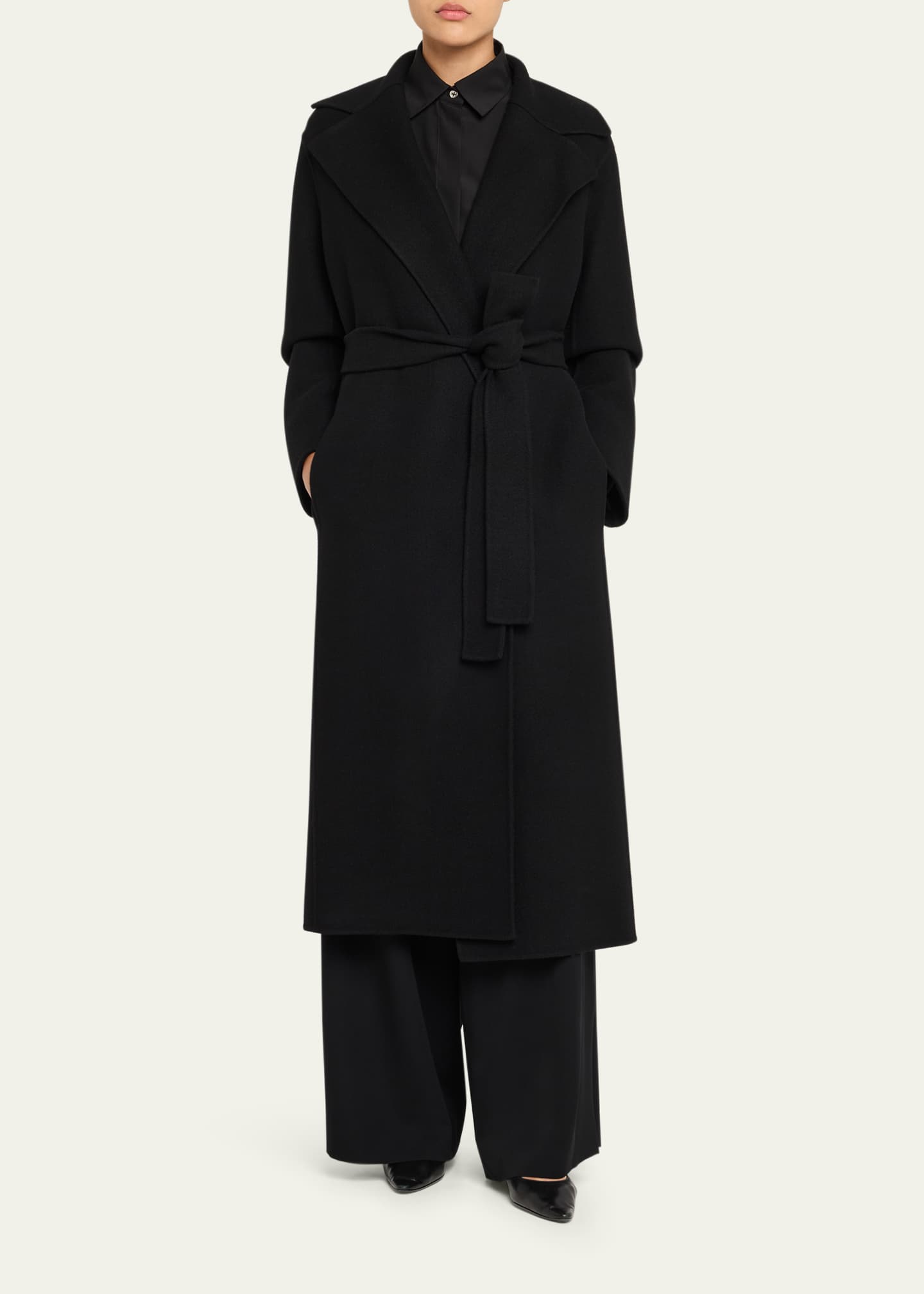 THE ROW Malika Belted Long Wrap Coat Image 2 of 5