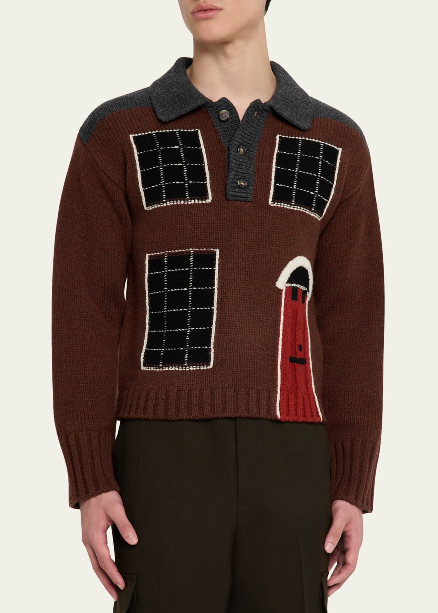 JW Anderson Men's House Polo Sweater Image 4 of 5