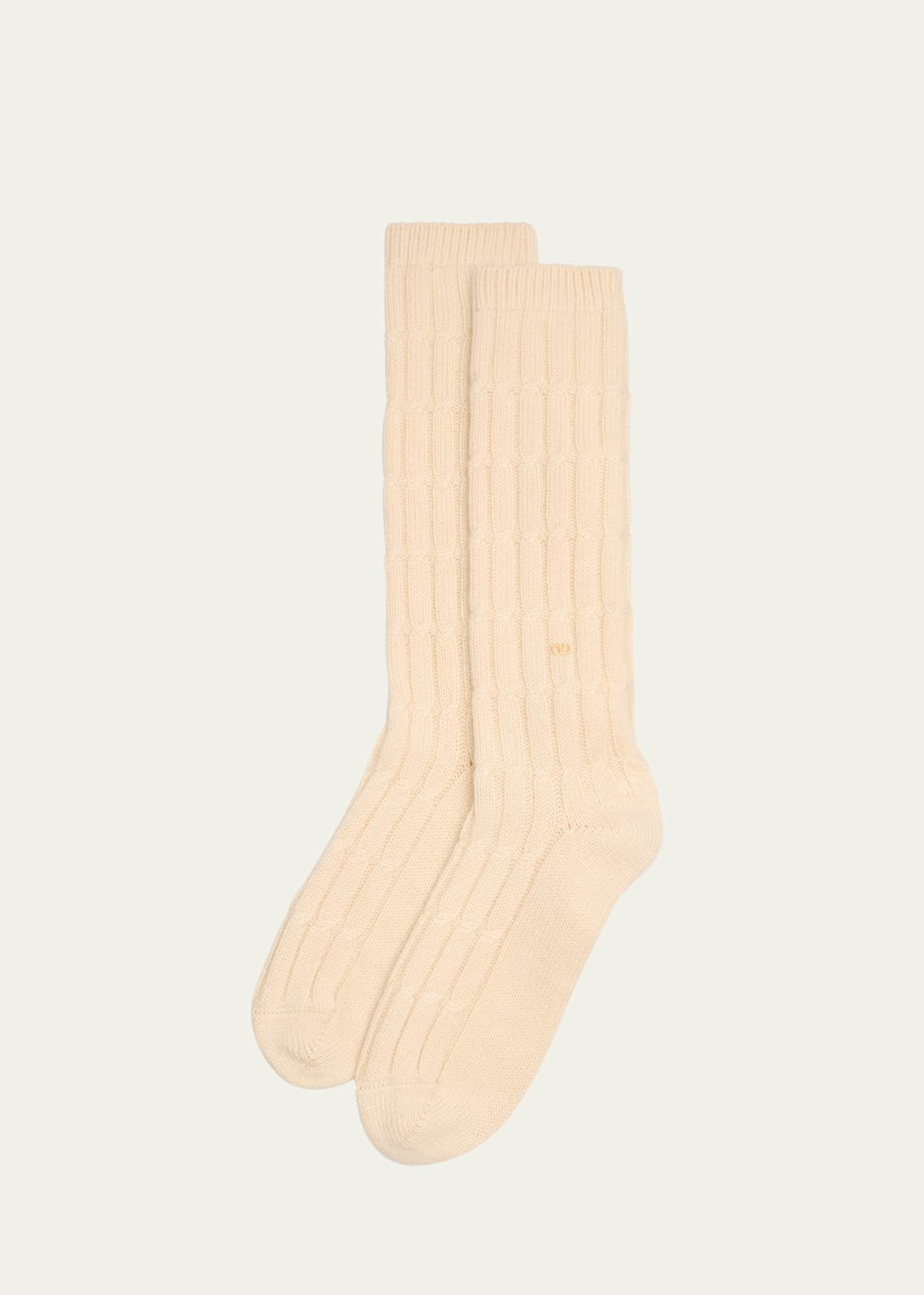 Valentino Garavani Men's Cashmere-Blend Crew Socks Image 1 of 2