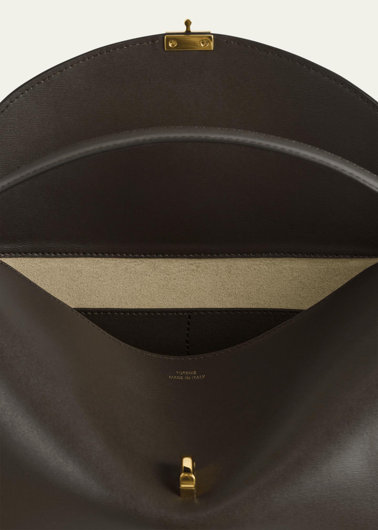 Toteme T-Lock Soft Textured Palmellatta Napa Leather Top-Handle Bag ...
