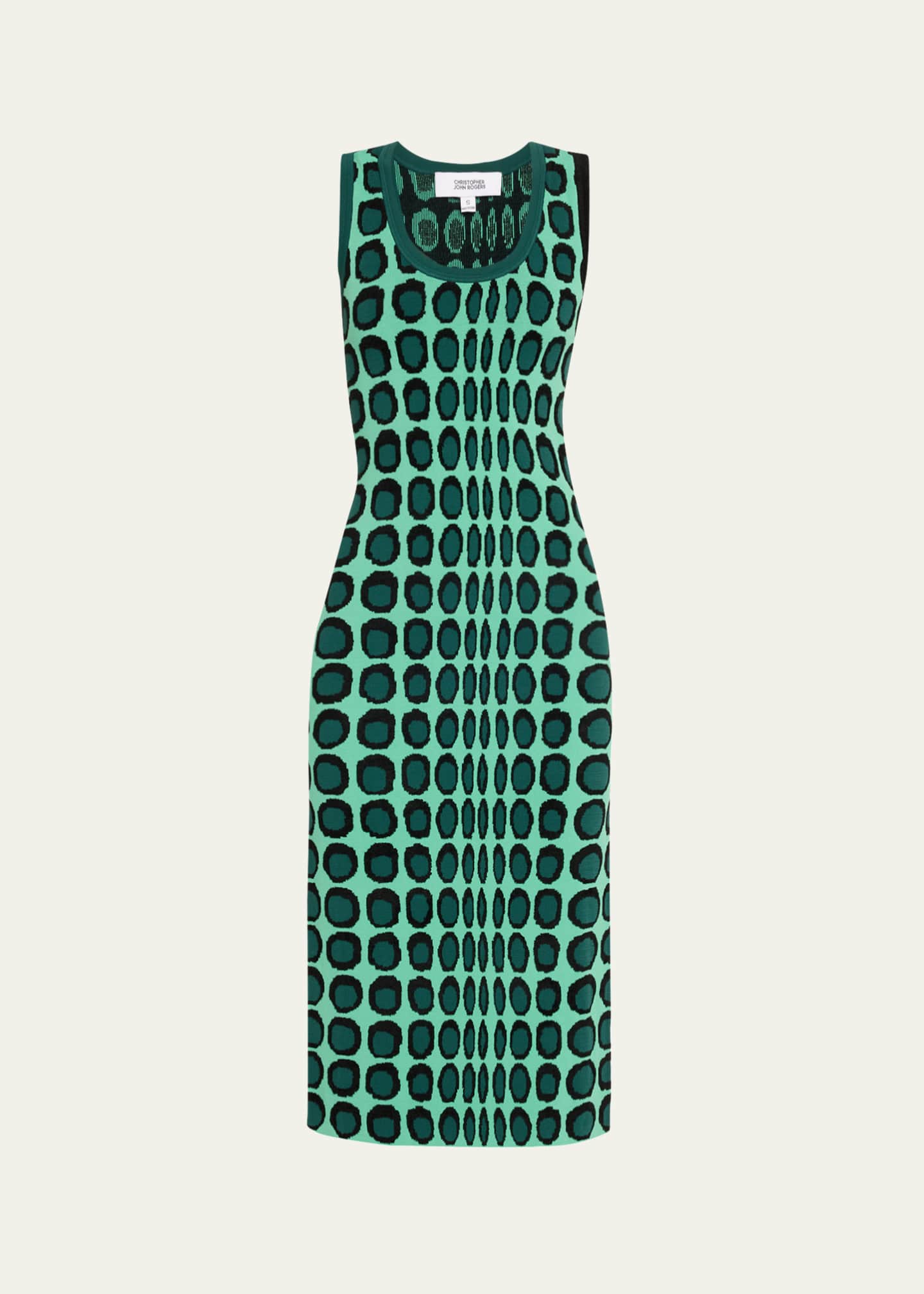 CHRISTOPHER JOHN ROGERS Wiggle Dot Jacquard Midi Tank Dress Image 1 of 5