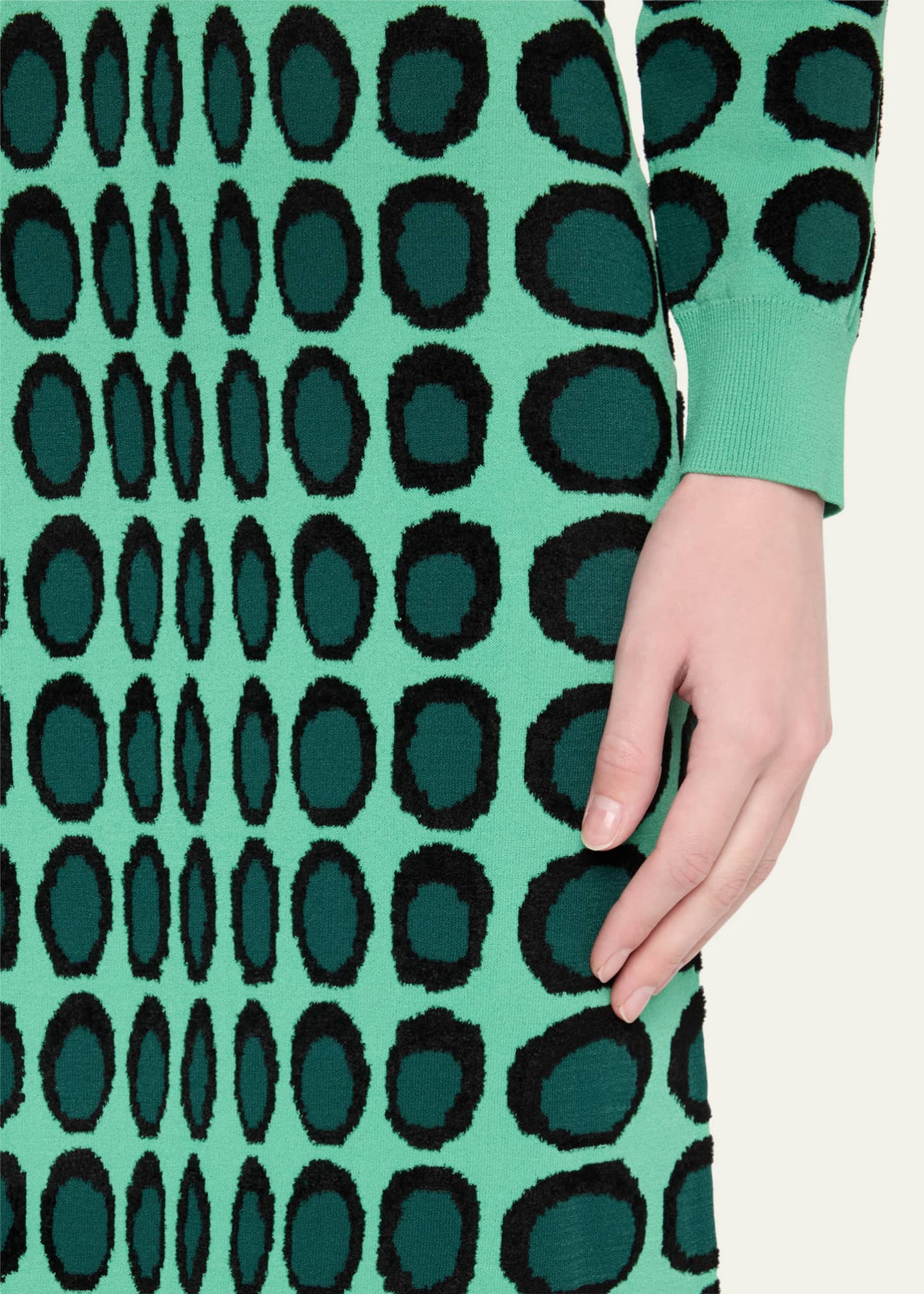 CHRISTOPHER JOHN ROGERS Wiggle Dot Jacquard Midi Tank Dress Image 5 of 5