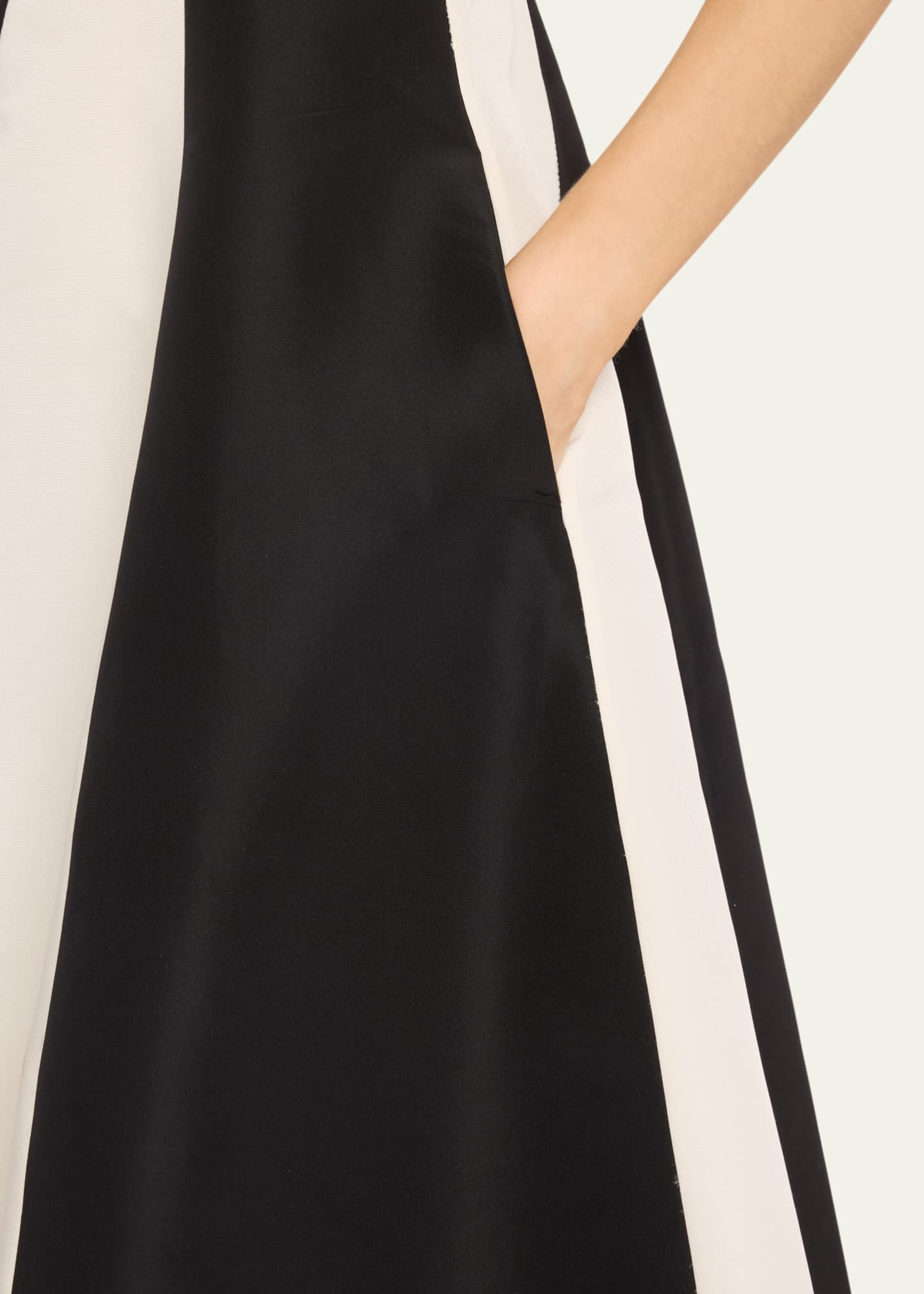 CHRISTOPHER JOHN ROGERS Stripe Colorblock V-Neck Evening Gown Image 5 of 5