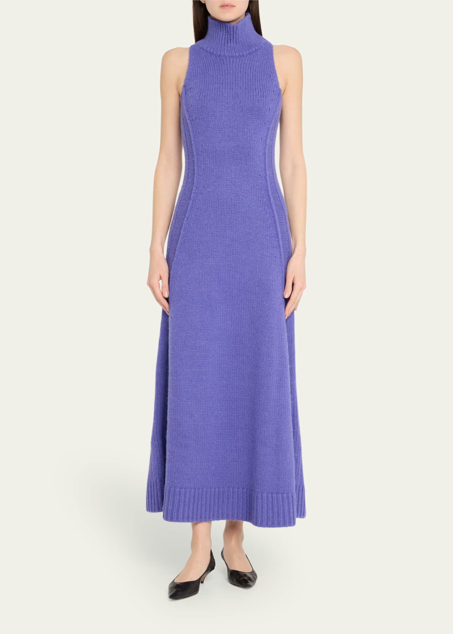 CHRISTOPHER JOHN ROGERS Mock-neck Wool Maxi Dress Image 2 of 5
