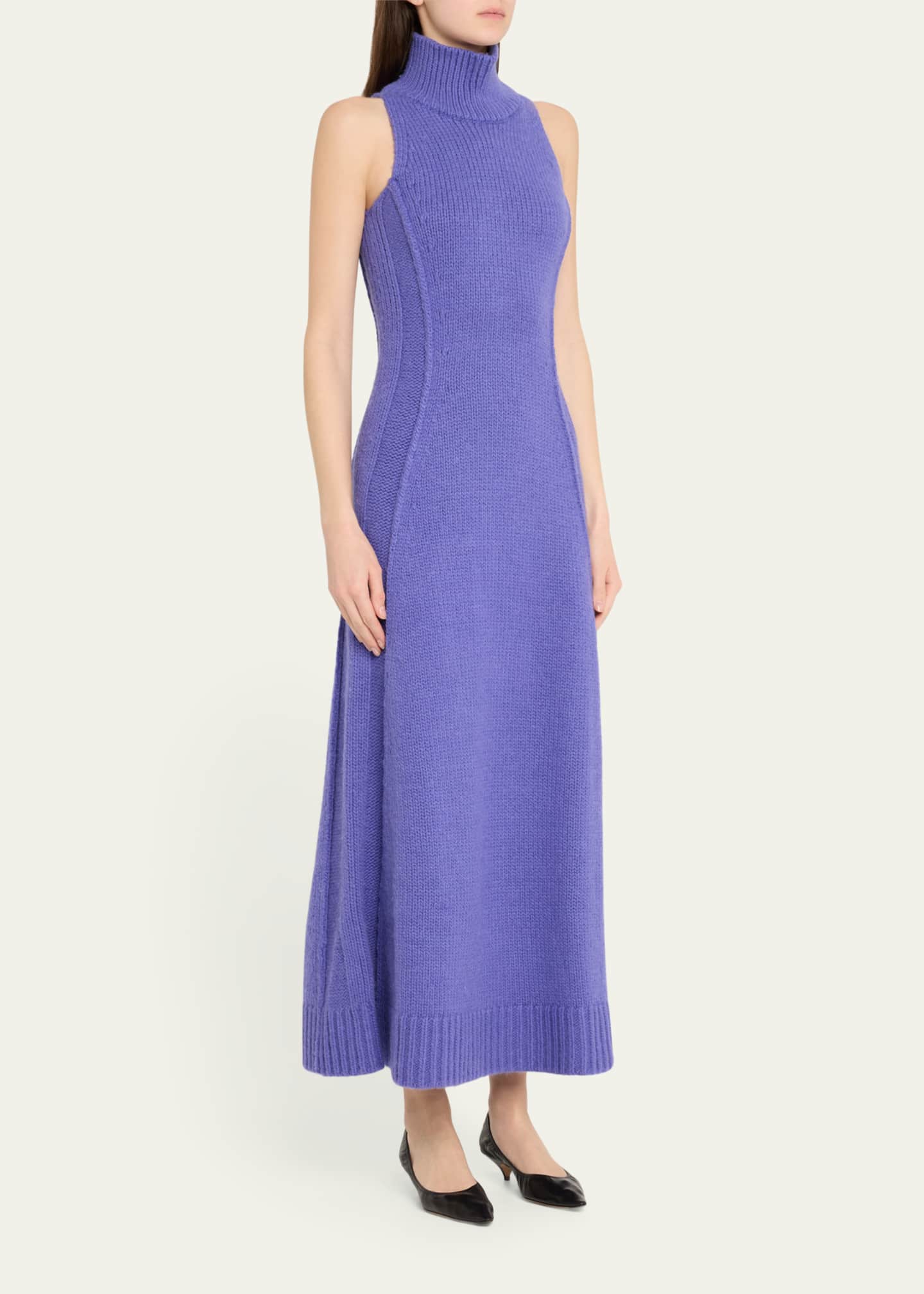 CHRISTOPHER JOHN ROGERS Mock-neck Wool Maxi Dress Image 4 of 5