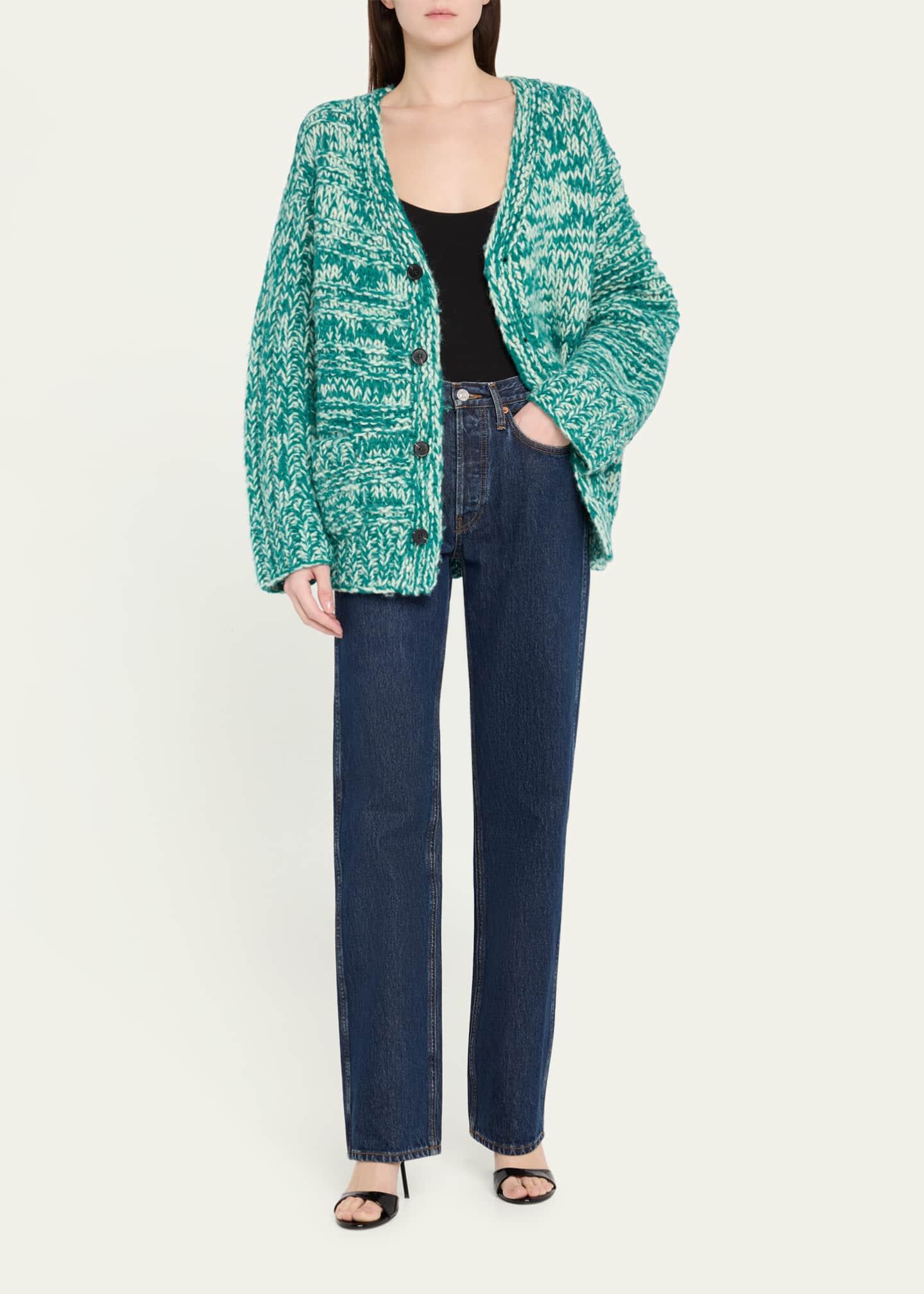 CHRISTOPHER JOHN ROGERS Giant Marled Wool Cardigan Image 2 of 5