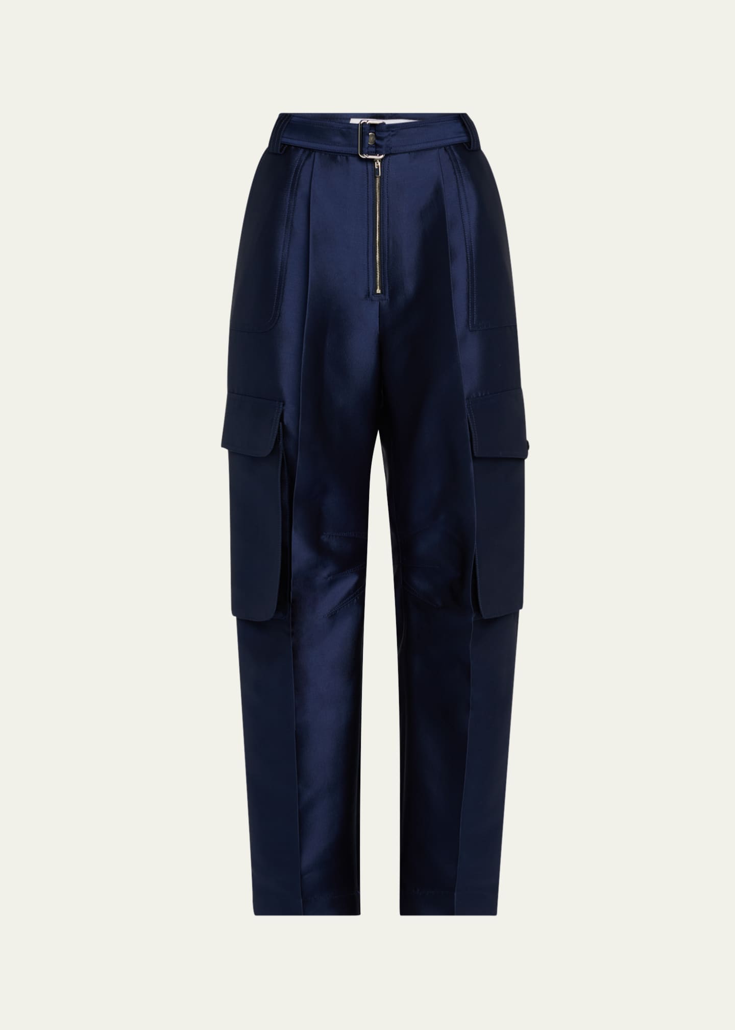 CHRISTOPHER JOHN ROGERS Belted Wool-Blend Cargo Pants Image 1 of 5