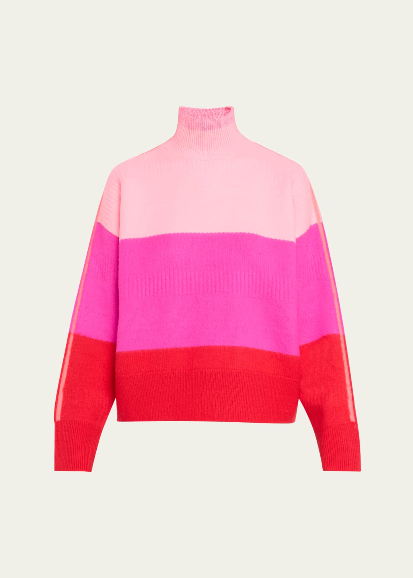 CHRISTOPHER JOHN ROGERS Colorblock Brushed Oversized Turtleneck Wool Sweater Image 1 of 5