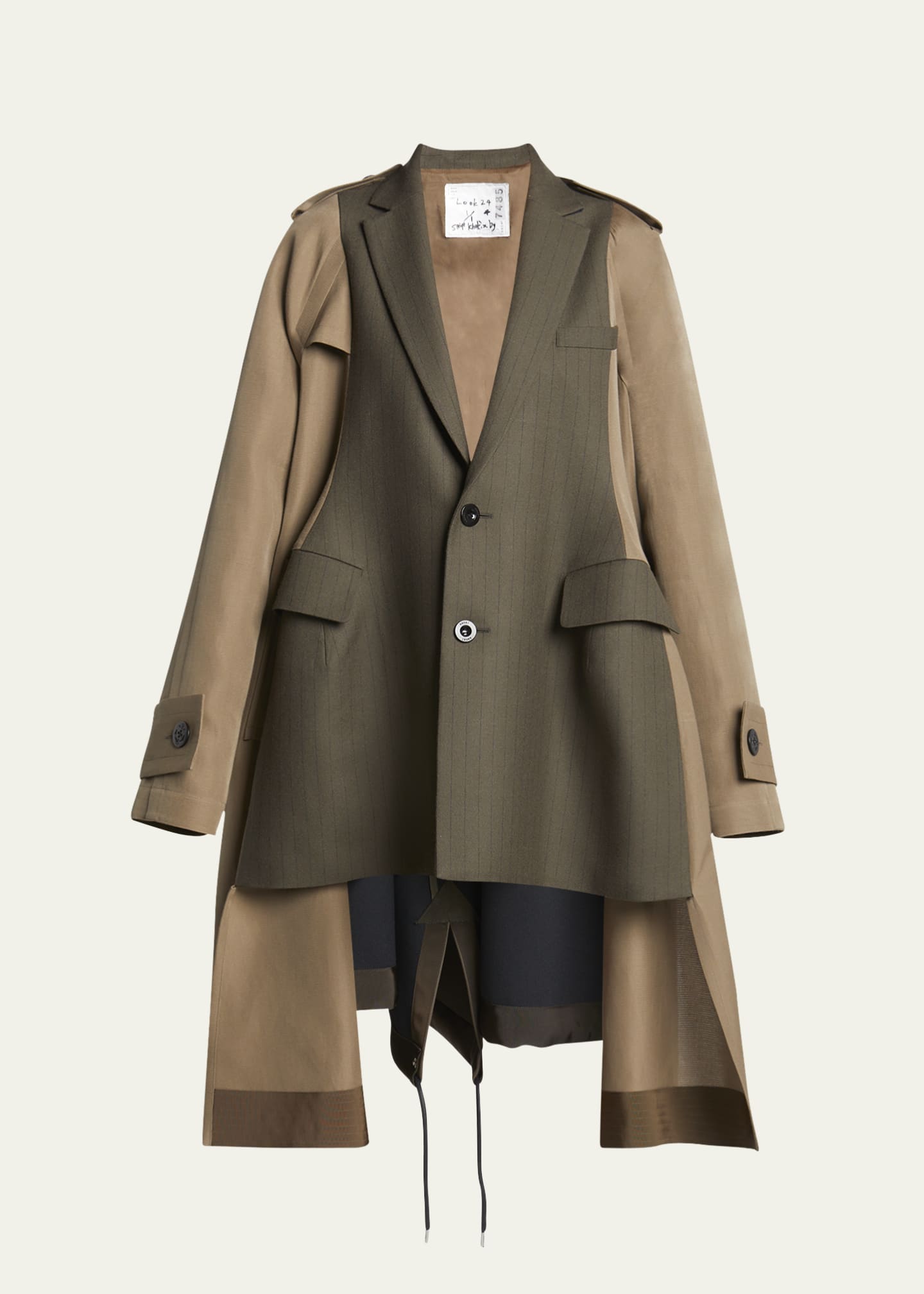 SACAI Layered Blazer High-Low Trench Jacket - Bergdorf Goodman