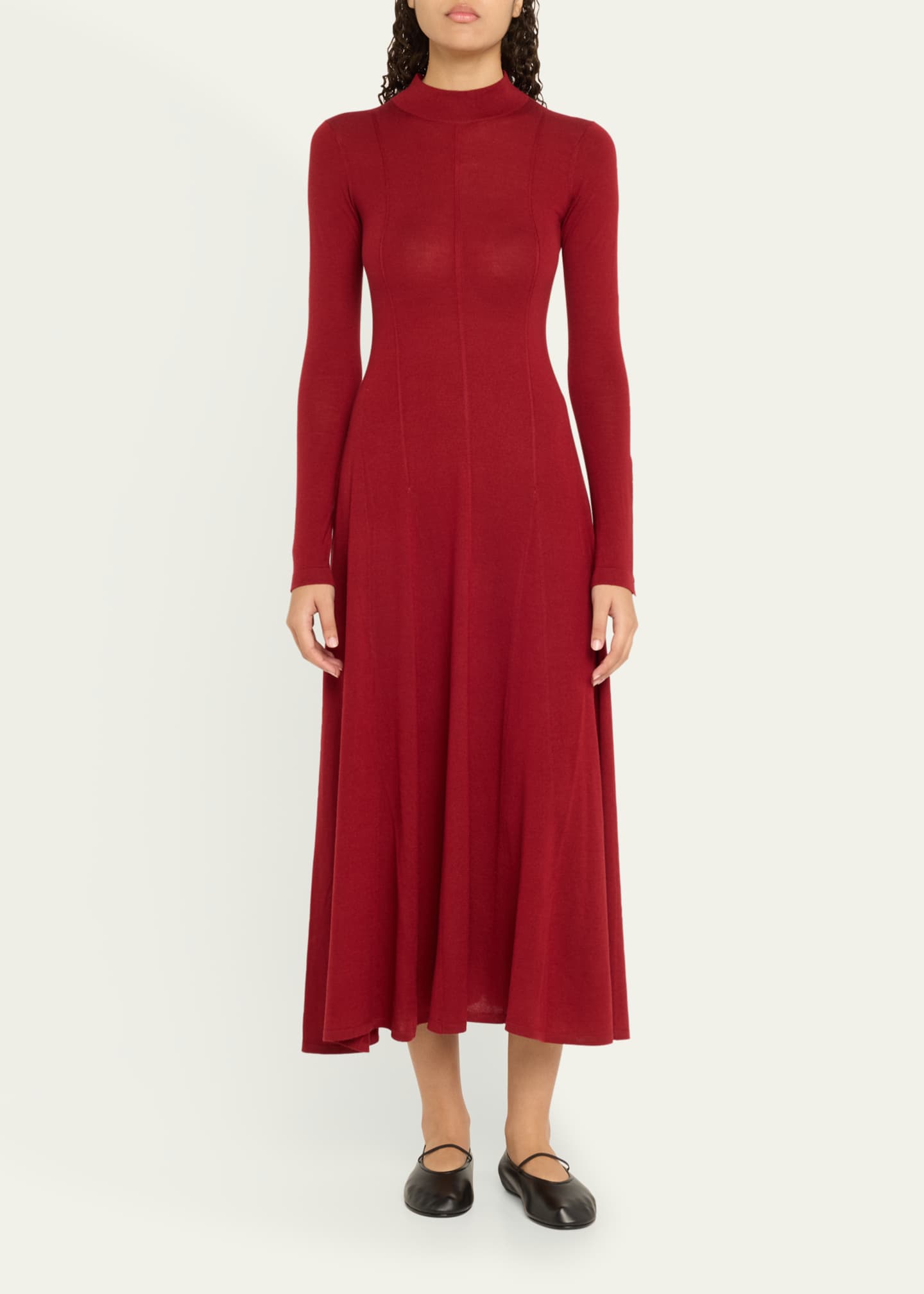 MARIA MCMANUS Godet Button Wool Maxi Dress Image 2 of 5
