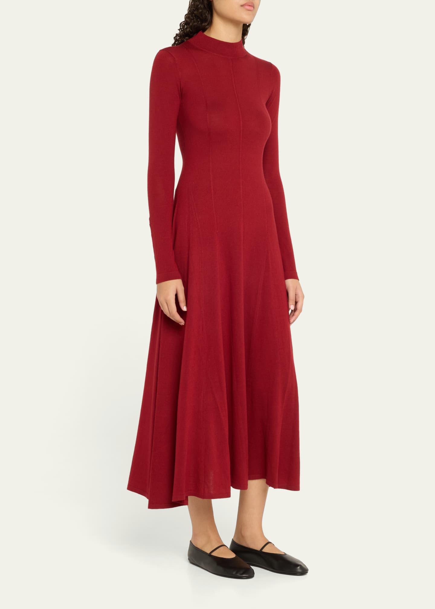 MARIA MCMANUS Godet Button Wool Maxi Dress Image 4 of 5