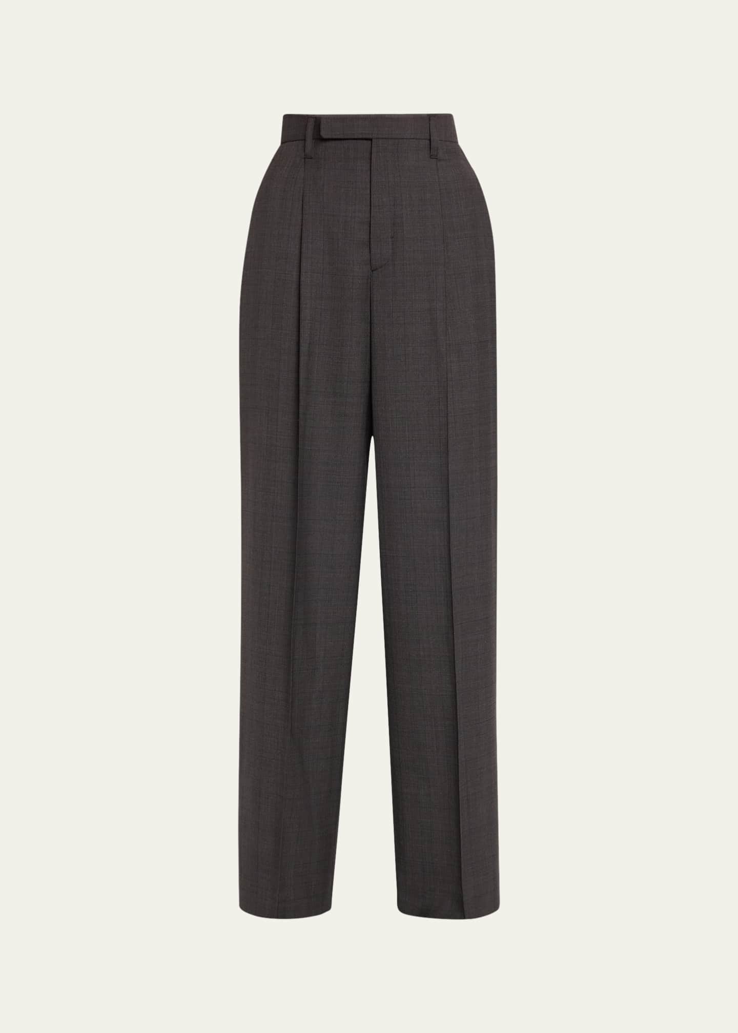 MARIA MCMANUS Pleated Wide Leg Wool Trousers Image 1 of 5