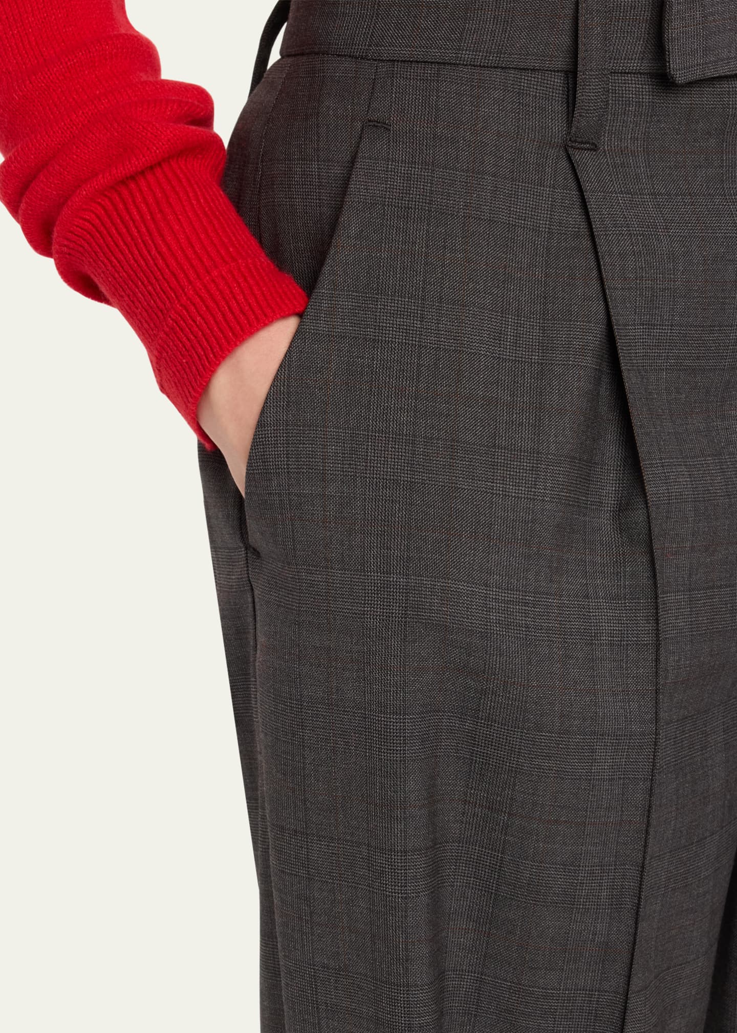 MARIA MCMANUS Pleated Wide Leg Wool Trousers Image 5 of 5