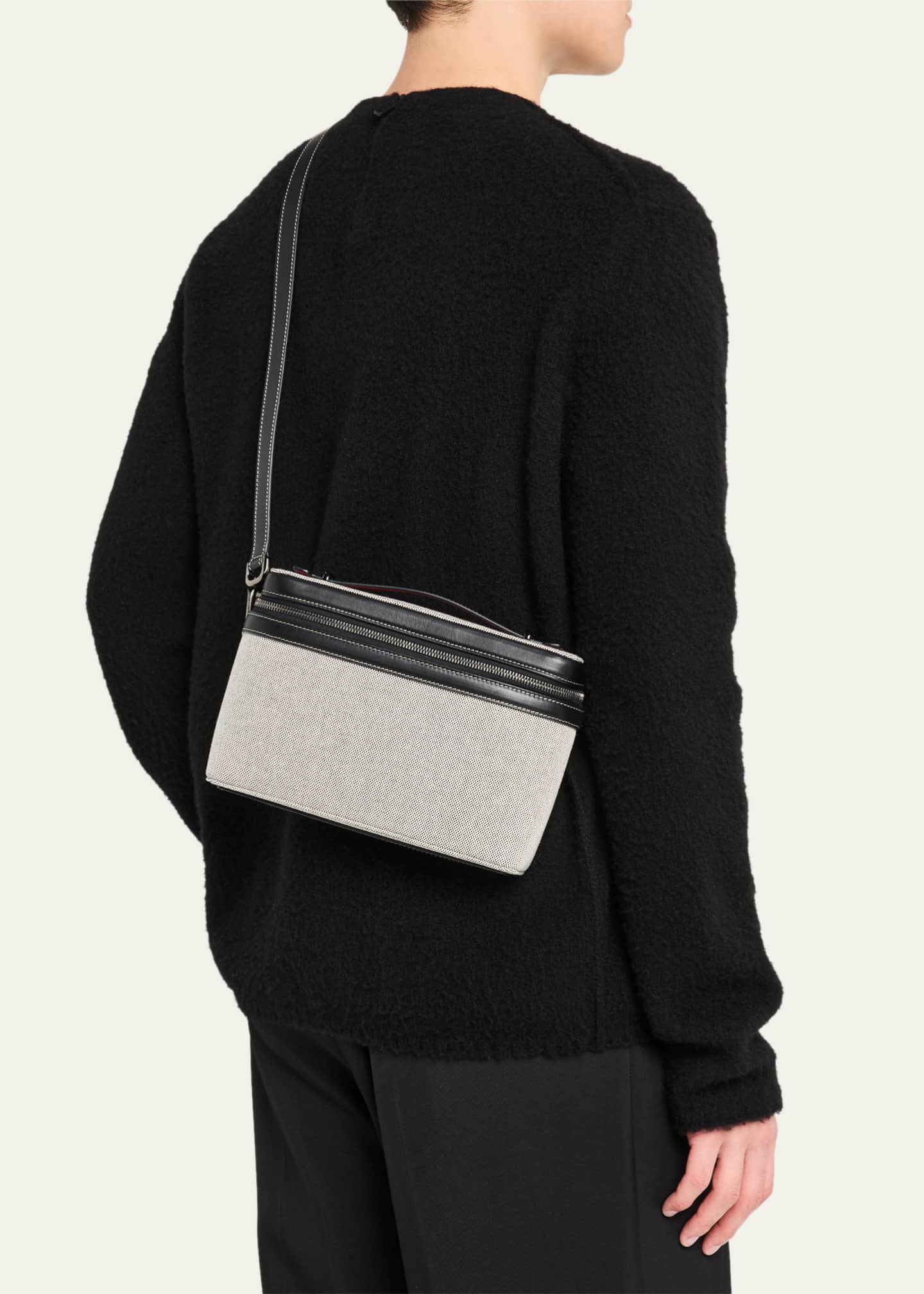 Christian Louboutin Men's Djanis Canvas and Leather Crossbody Bag Image 2 of 6