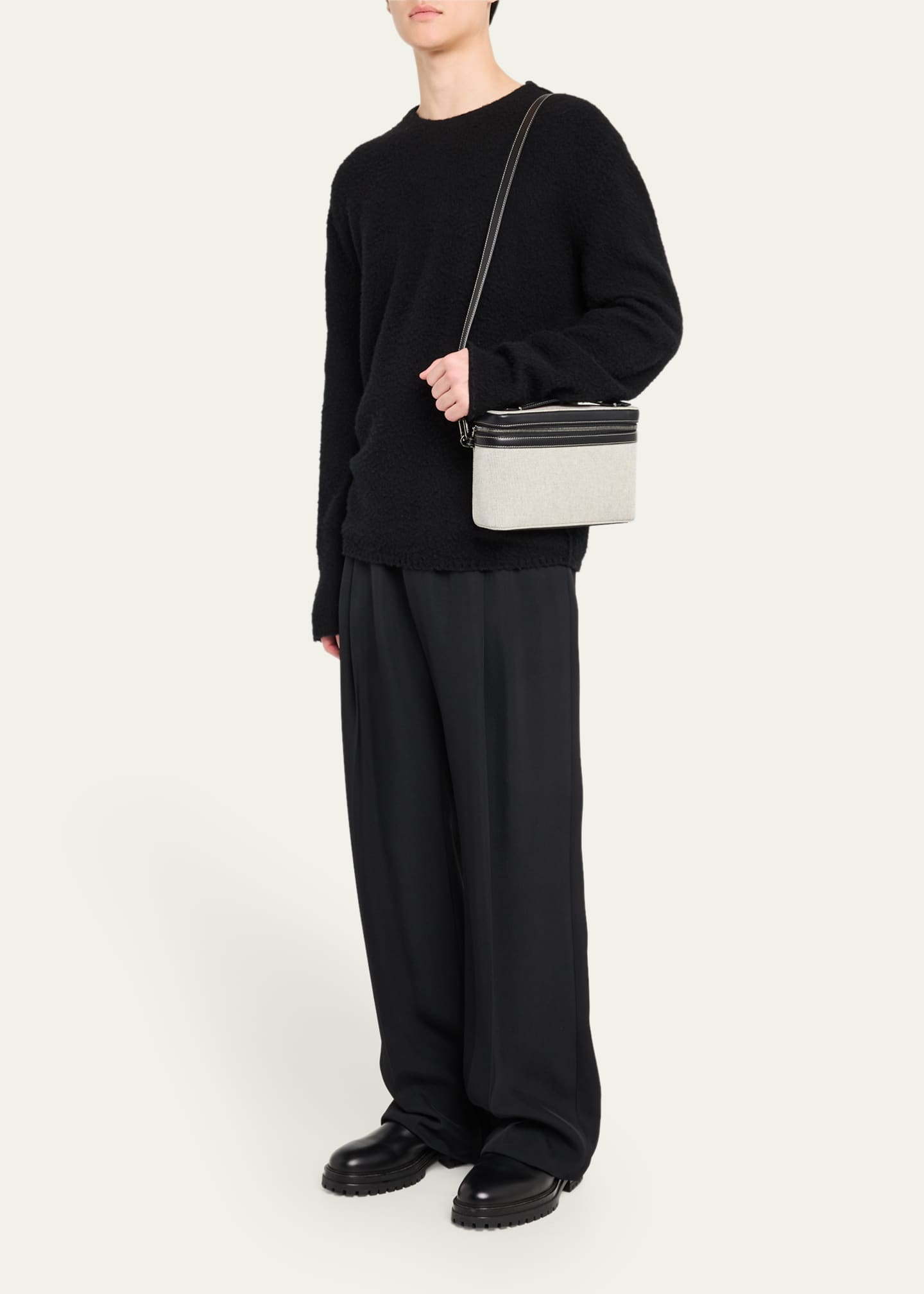 Christian Louboutin Men's Djanis Canvas and Leather Crossbody Bag Image 5 of 6