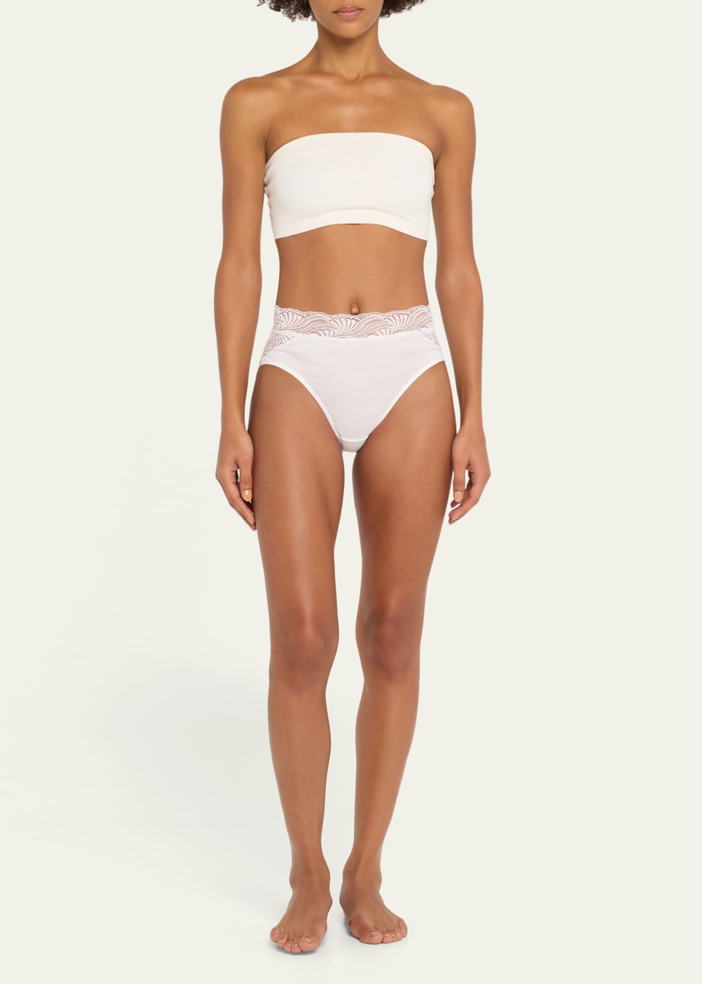 Hanro Cotton Delight Lace-Trim High-Cut Briefs Image 2 of 4