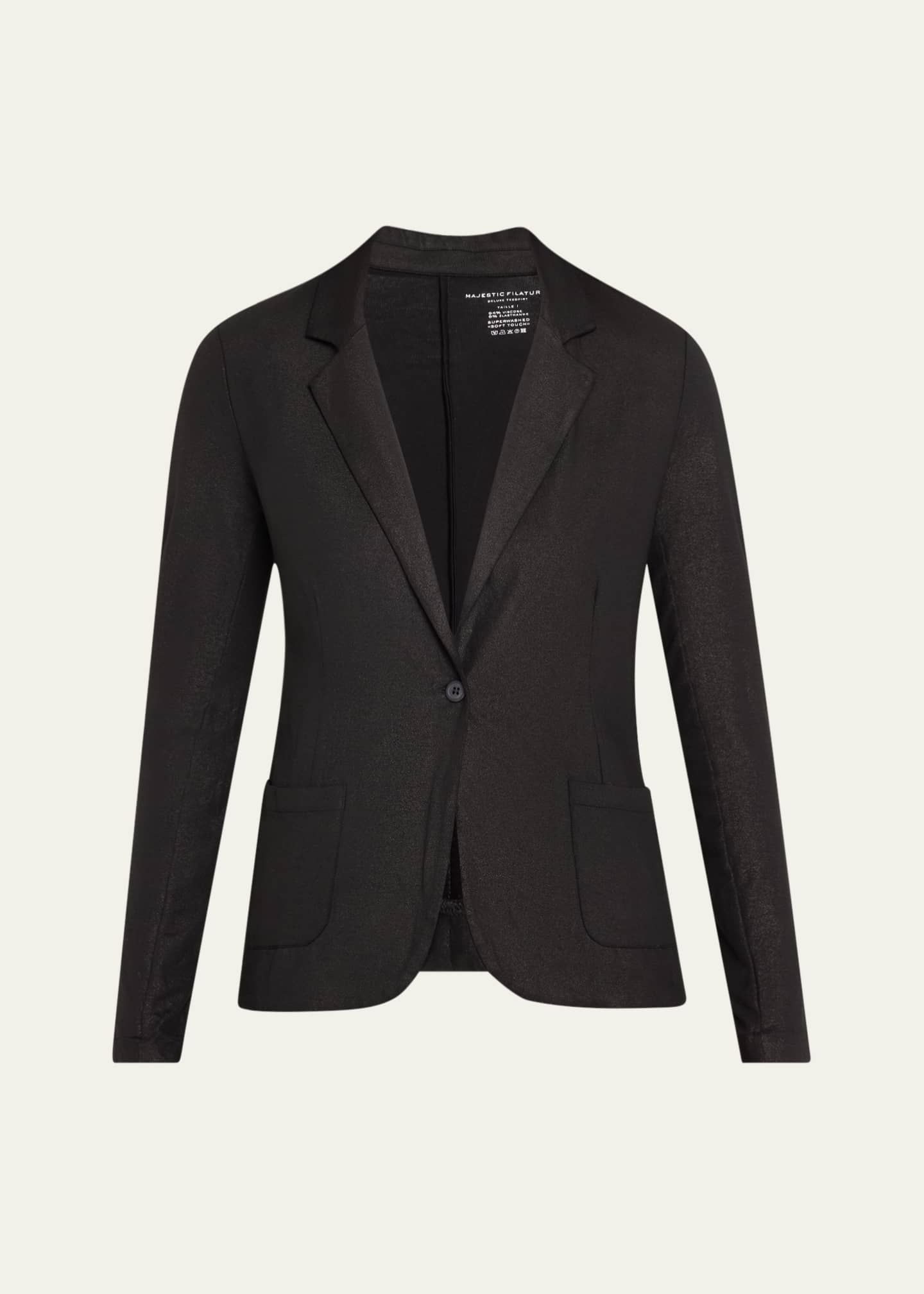 Majestic Filatures Soft Touch Metallic One Button Blazer Bergdorf Goodman
