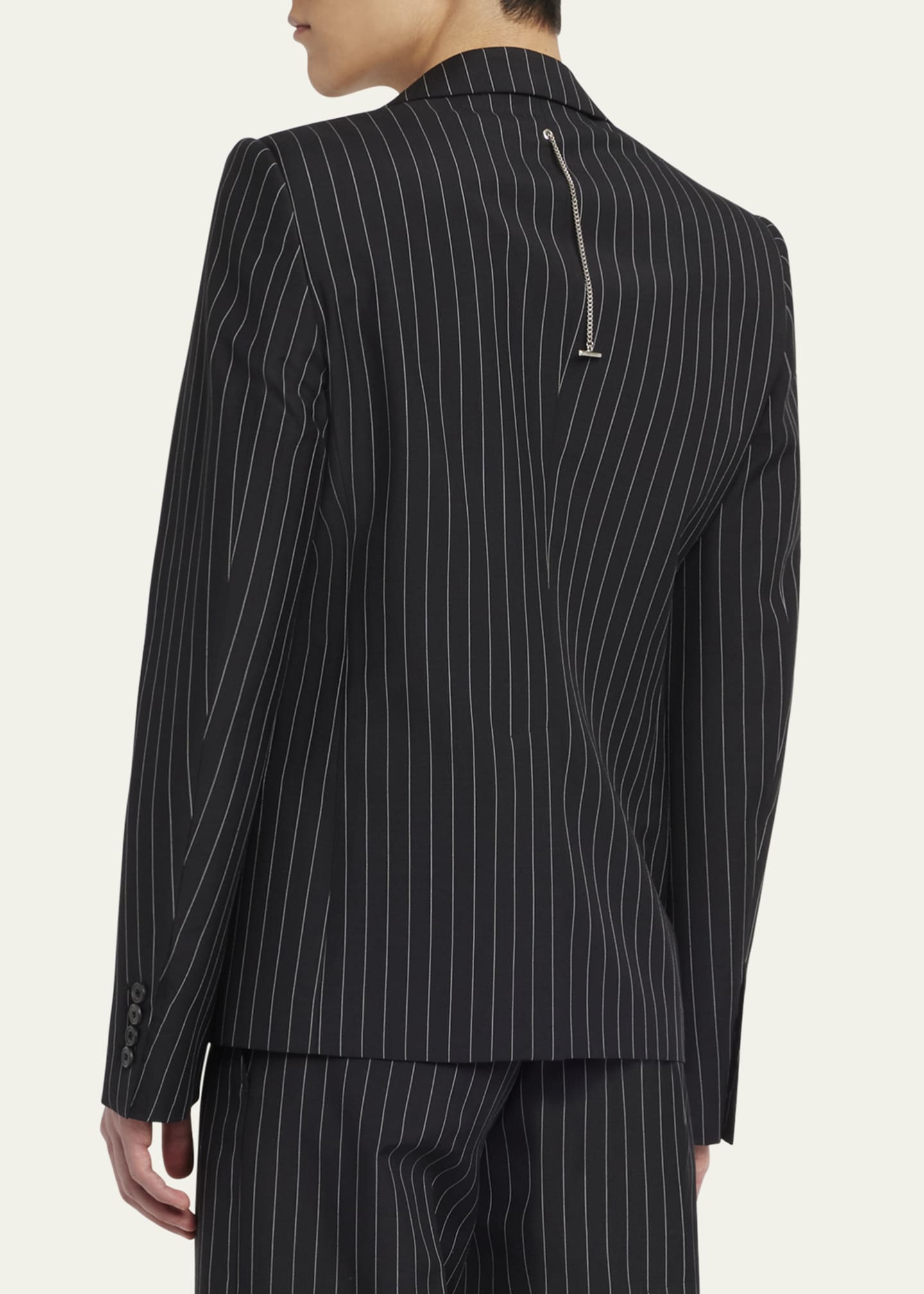 McQueen Men's Pinstripe Peak-Lapel Sport Coat Image 3 of 5