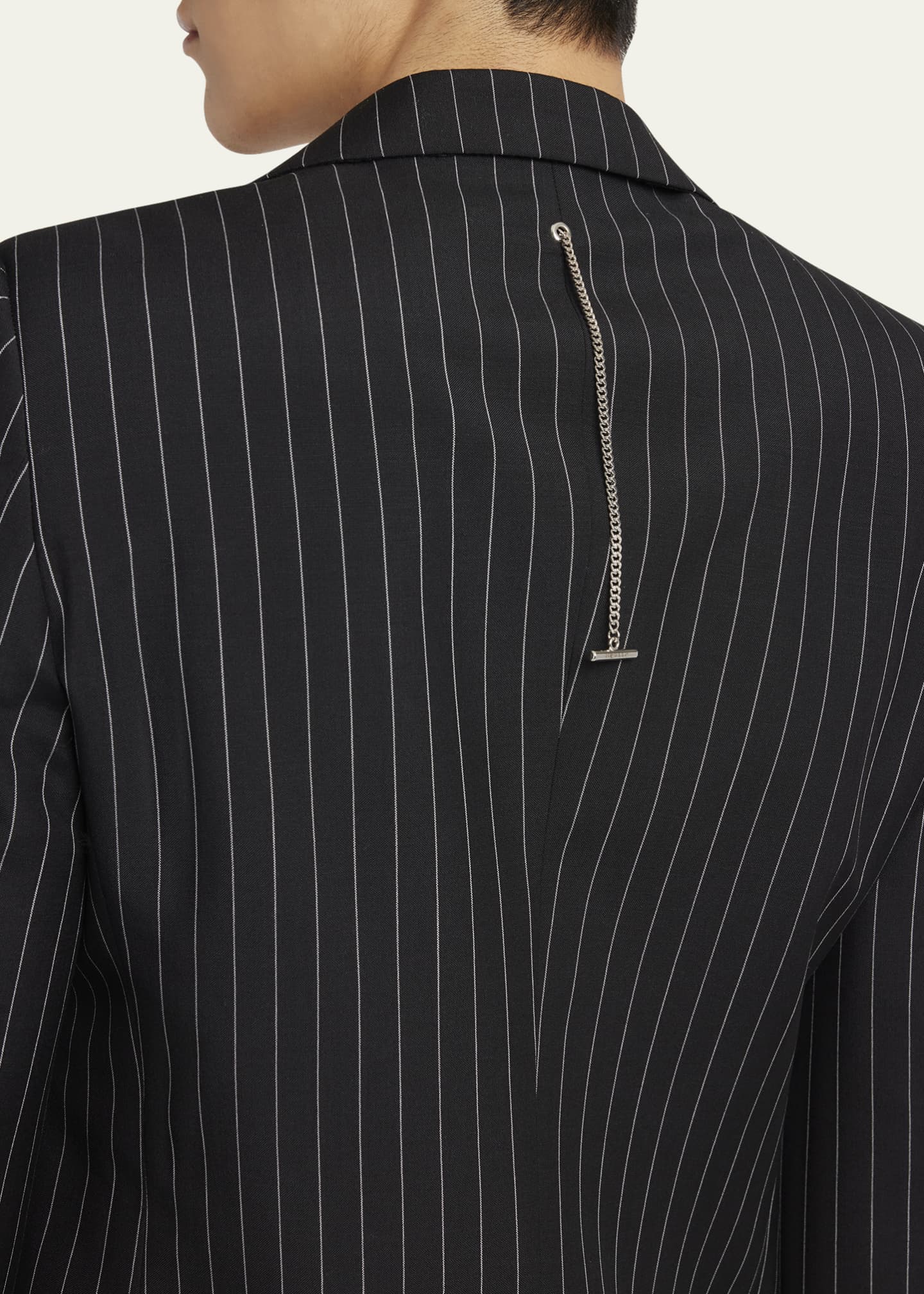 McQueen Men's Pinstripe Peak-Lapel Sport Coat Image 5 of 5