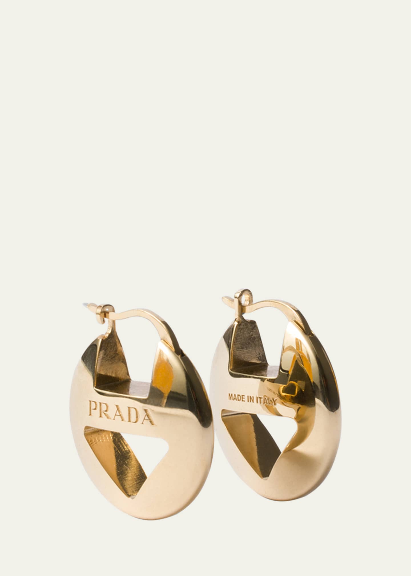 Prada Cutout Brass Earrings