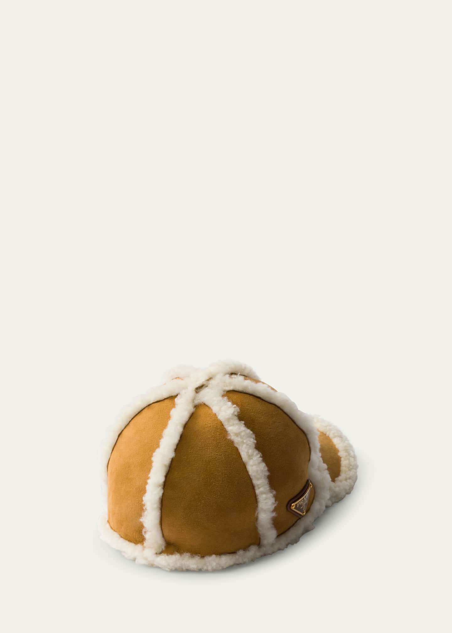 Prada Suede & Lamb Shearling Baseball Cap Image 2 of 2
