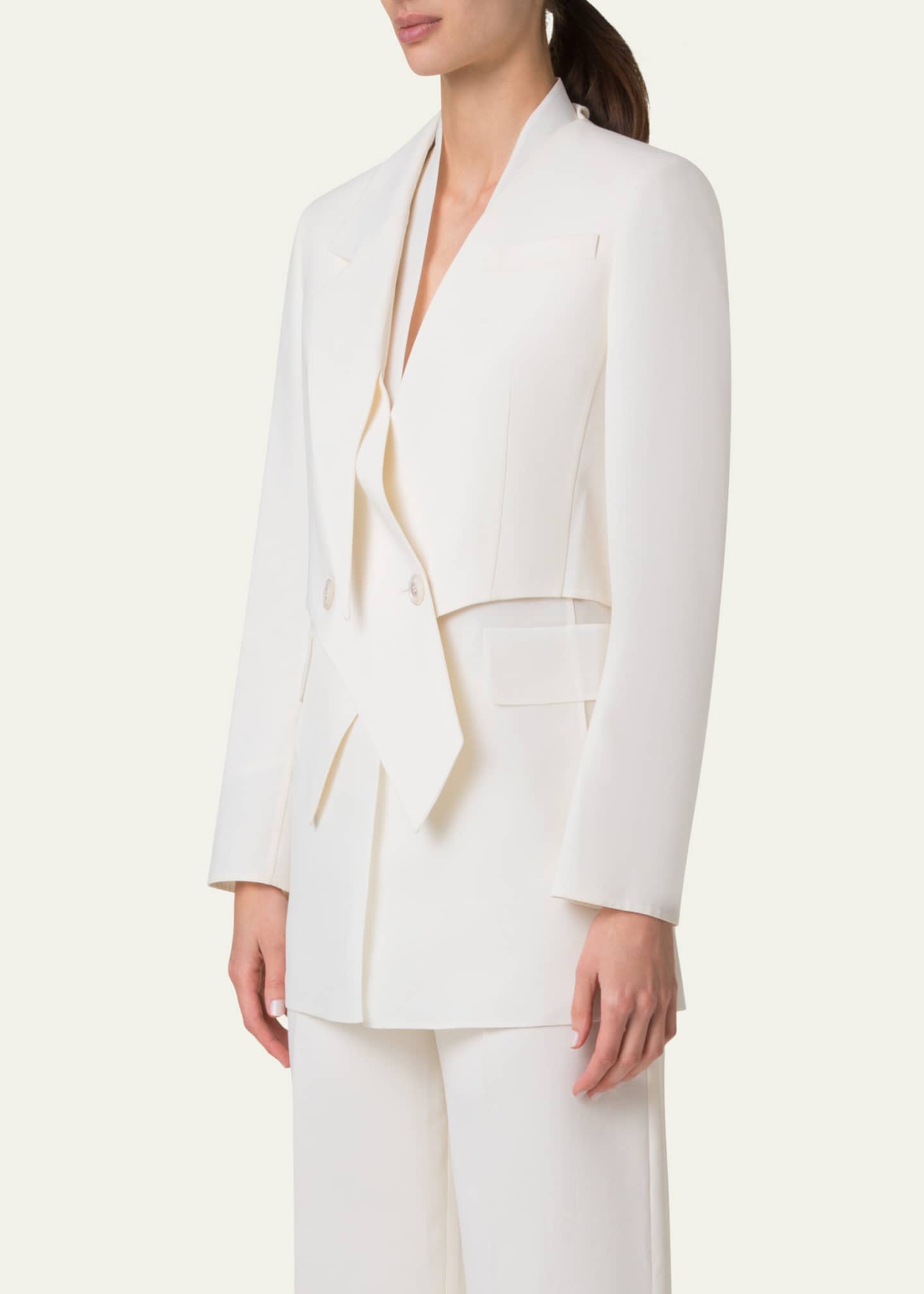 Akris Amie Short Wool Double-Face Jacket Image 4 of 5