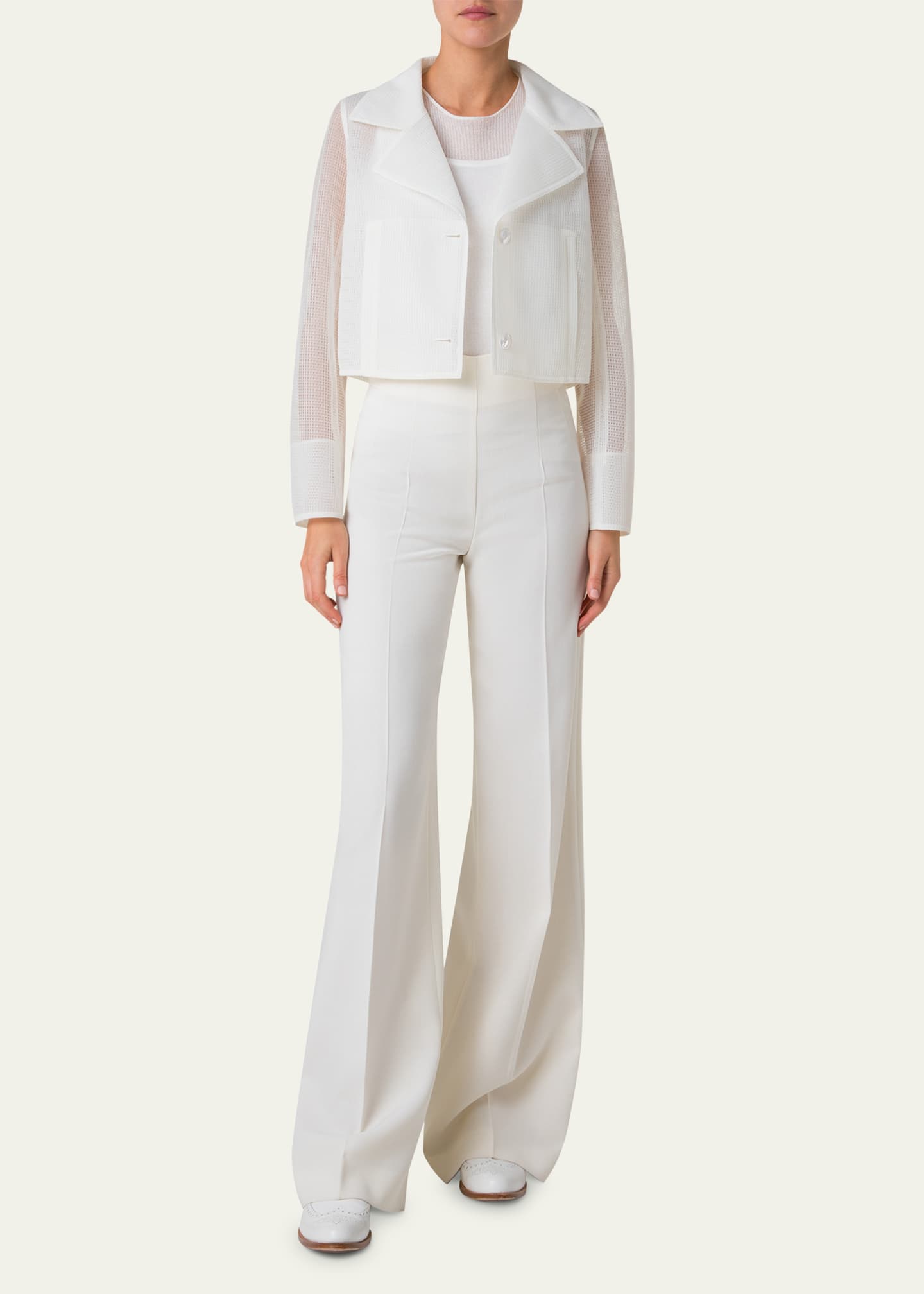 Akris Alice Double Layer Techno Grid Trench Jacket Image 2 of 5