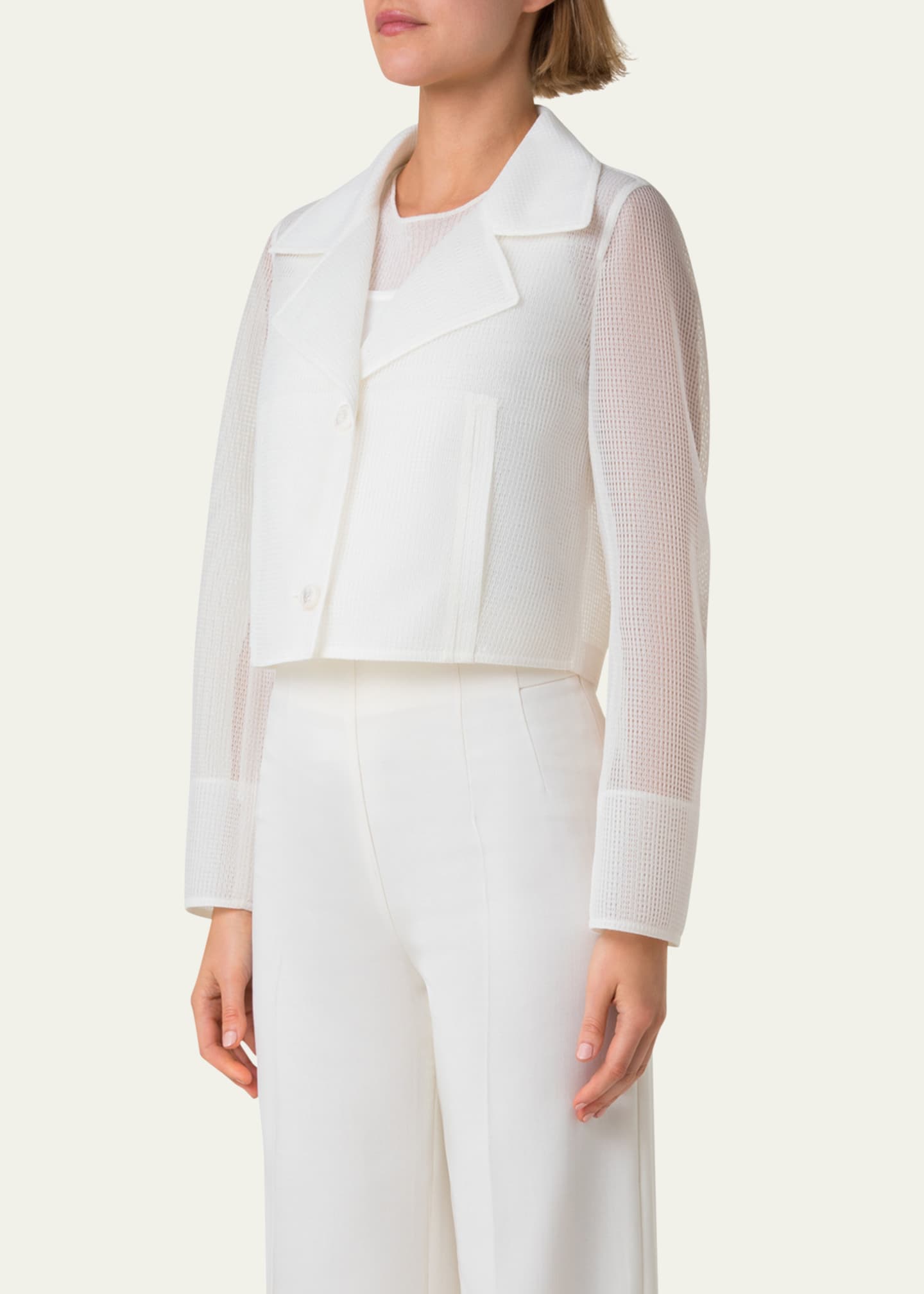 Akris Alice Double Layer Techno Grid Trench Jacket Image 4 of 5