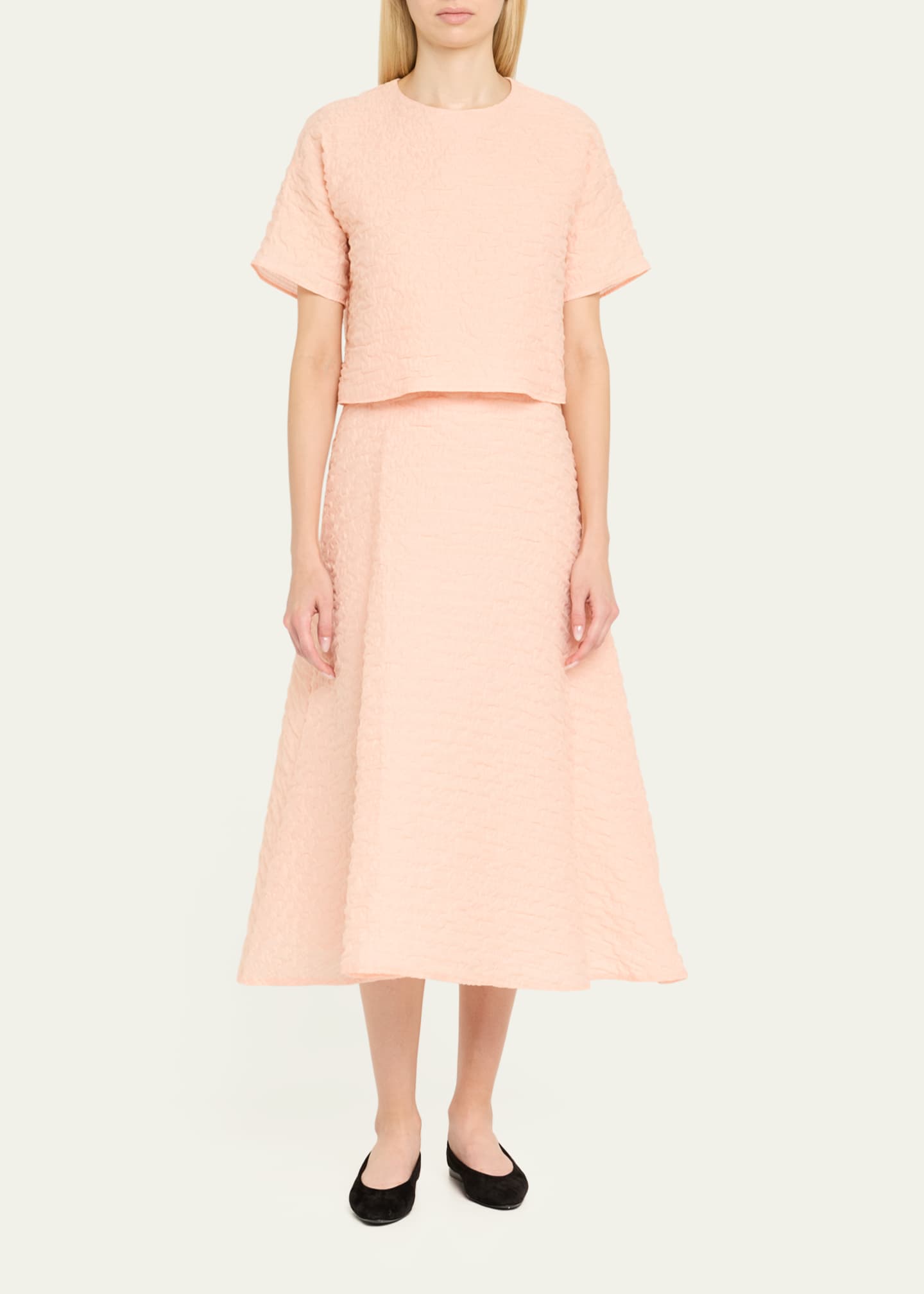Bubble 3D Organza A-Line Midi Skirt