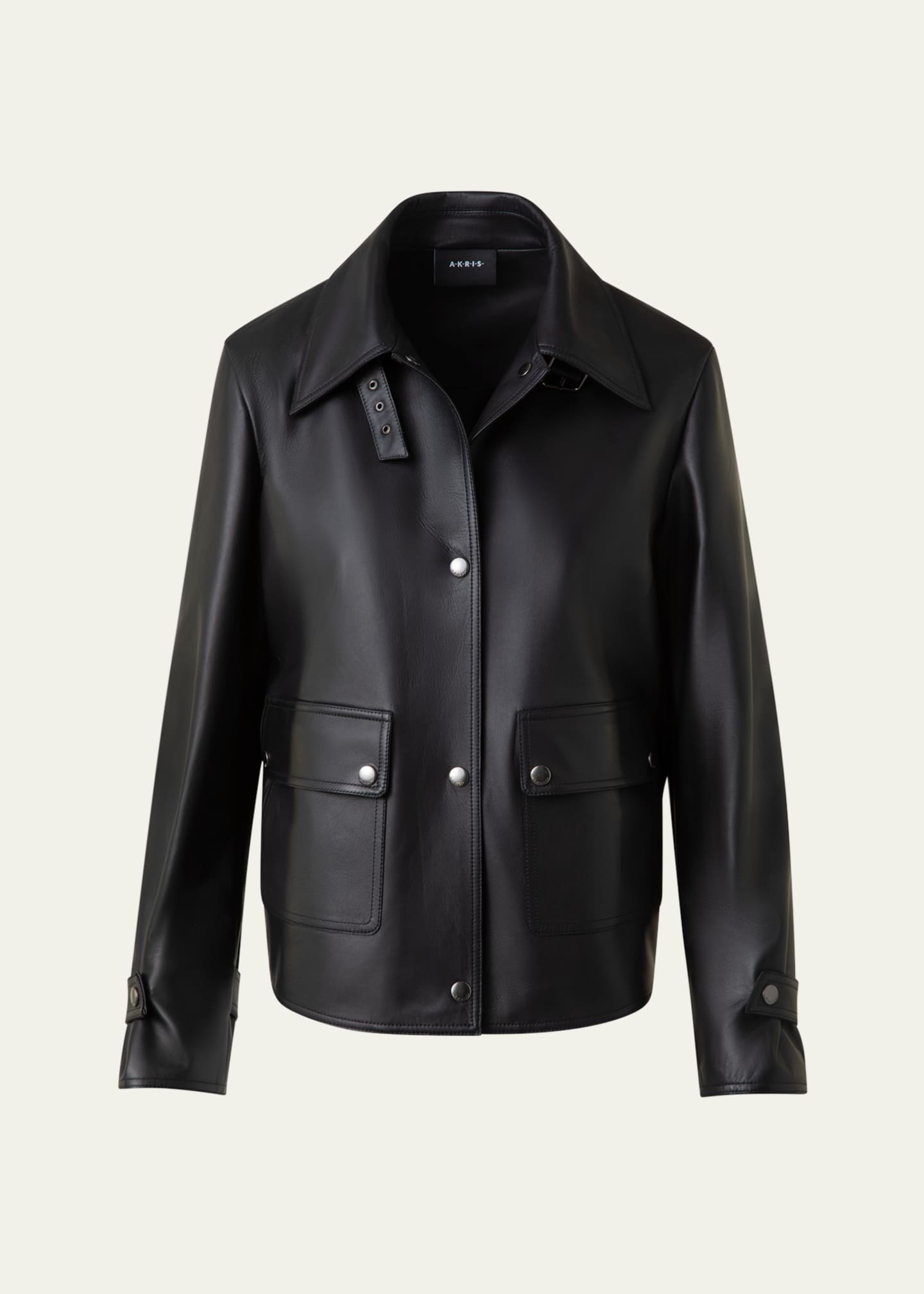 Akris Arthos Short Leather Jacket Image 1 of 5
